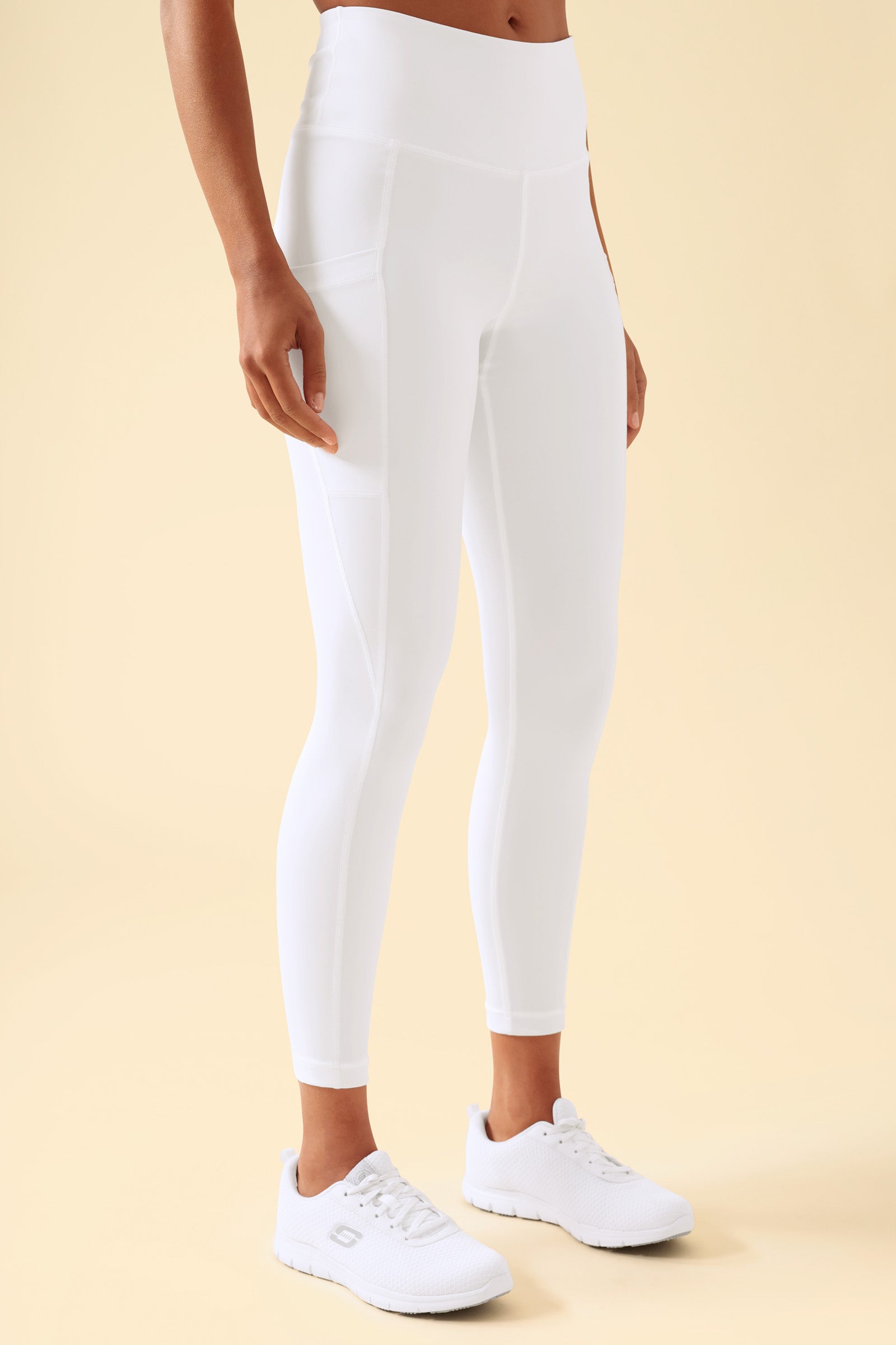 KAERE Leggings Femme - super élastique blanc, Vue de face
