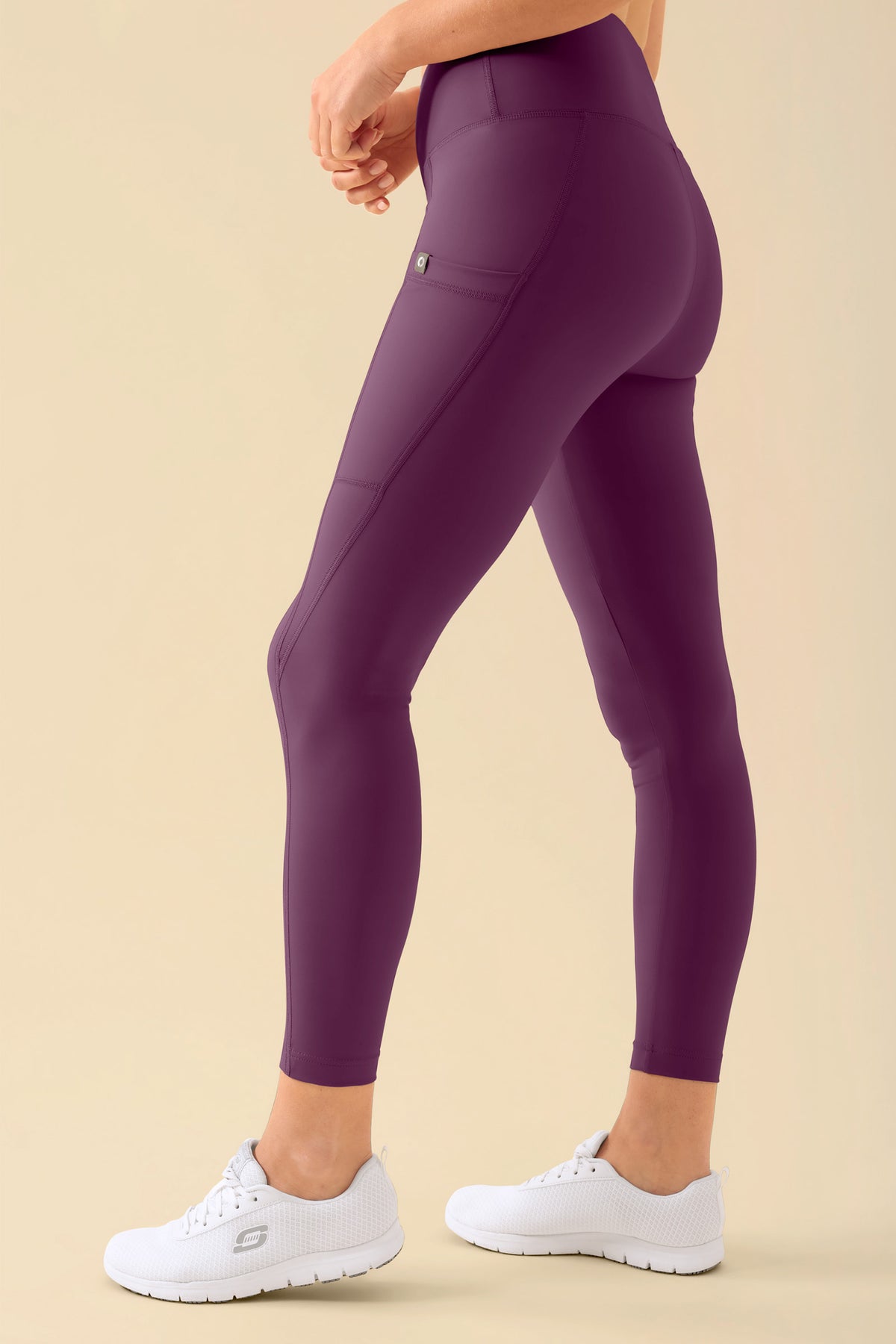 KAERE Leggings Femme - super élastique prune, Vue de face