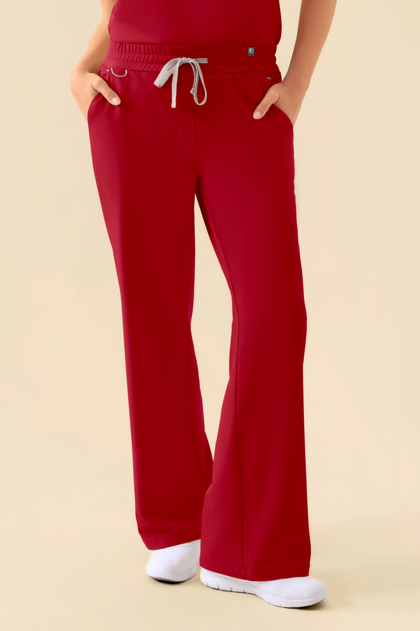 KAERE Pantalon Femme - large jambe rouge