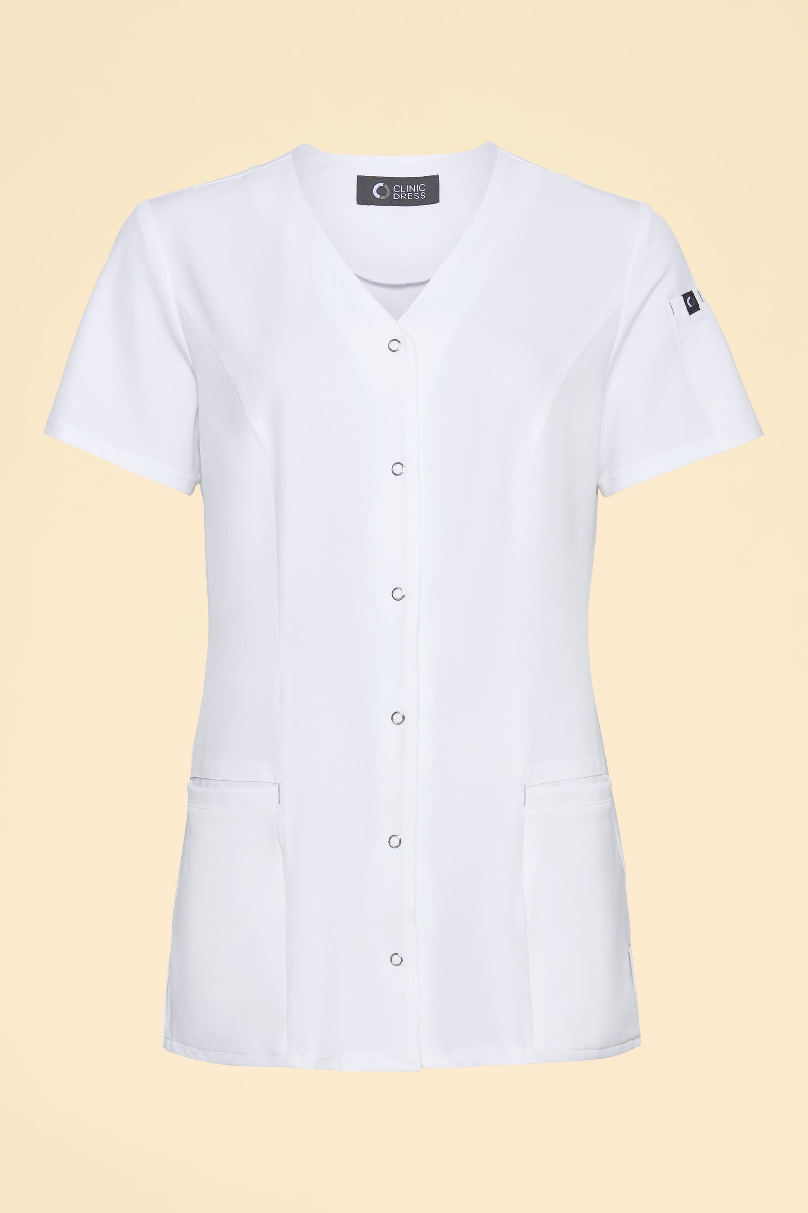 KAERE Blouse Femme - Patte de boutonnage blanc, Vue de face