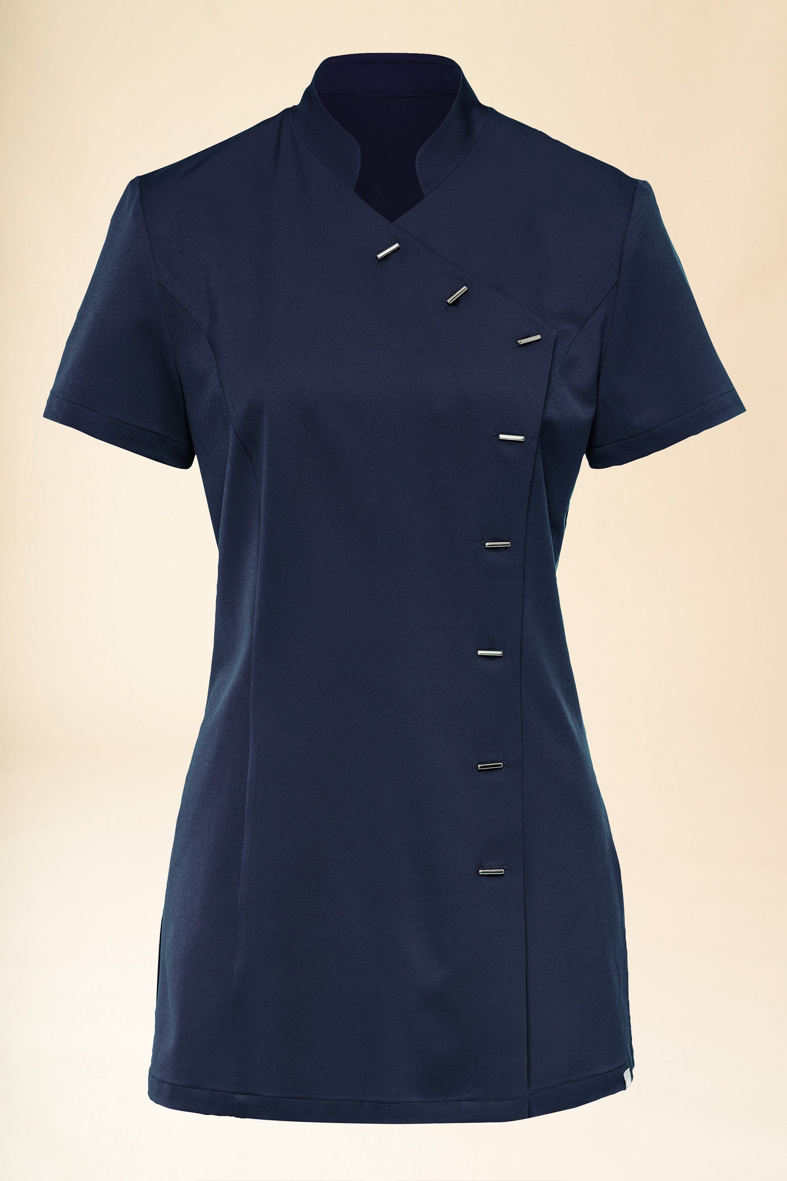 KAERE Blouse Femme - boutonnage asymétrique bleu navy, Vue de face