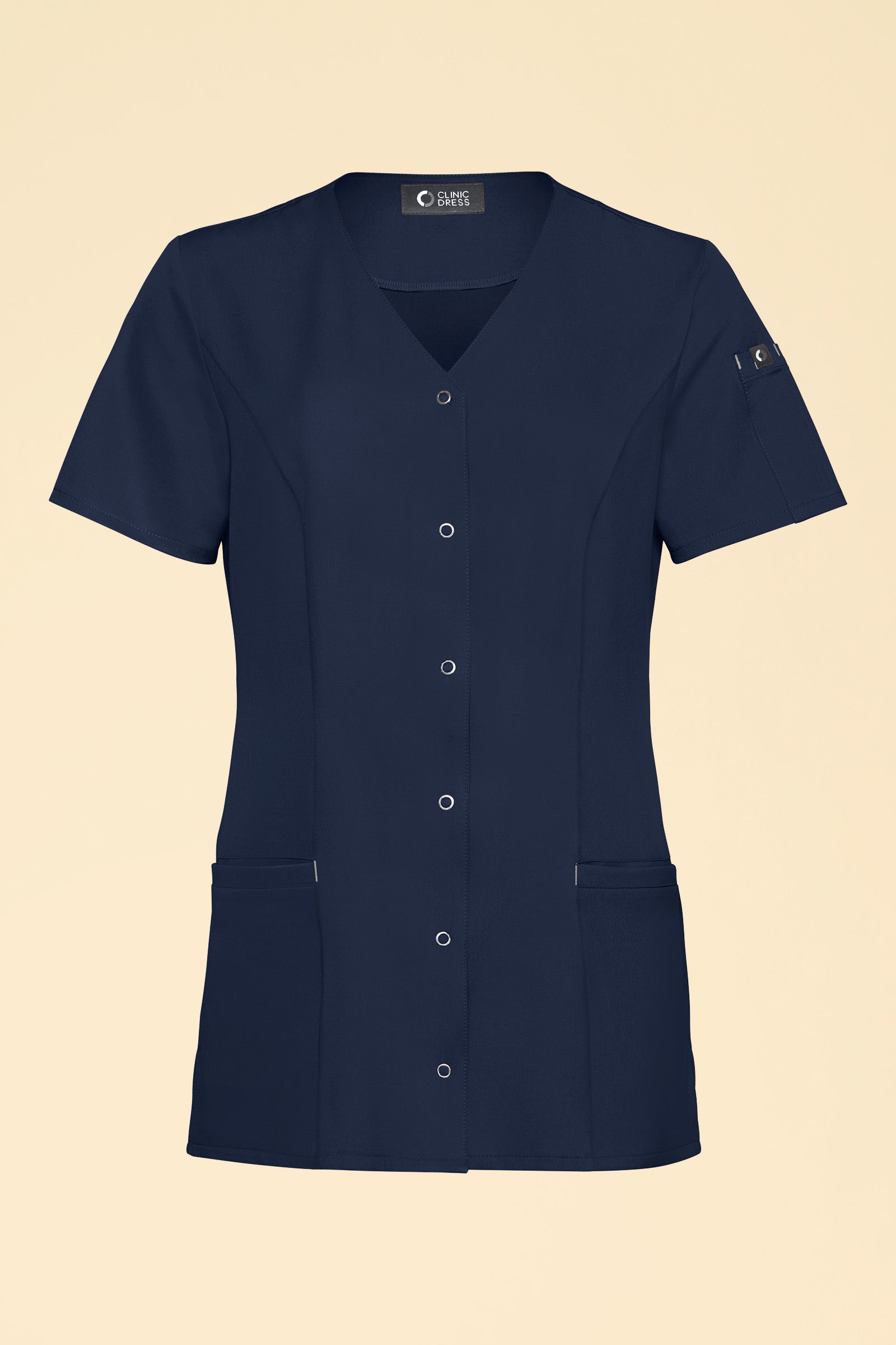 KAERE Blouse Femme - Patte de boutonnage navy, Vue de face