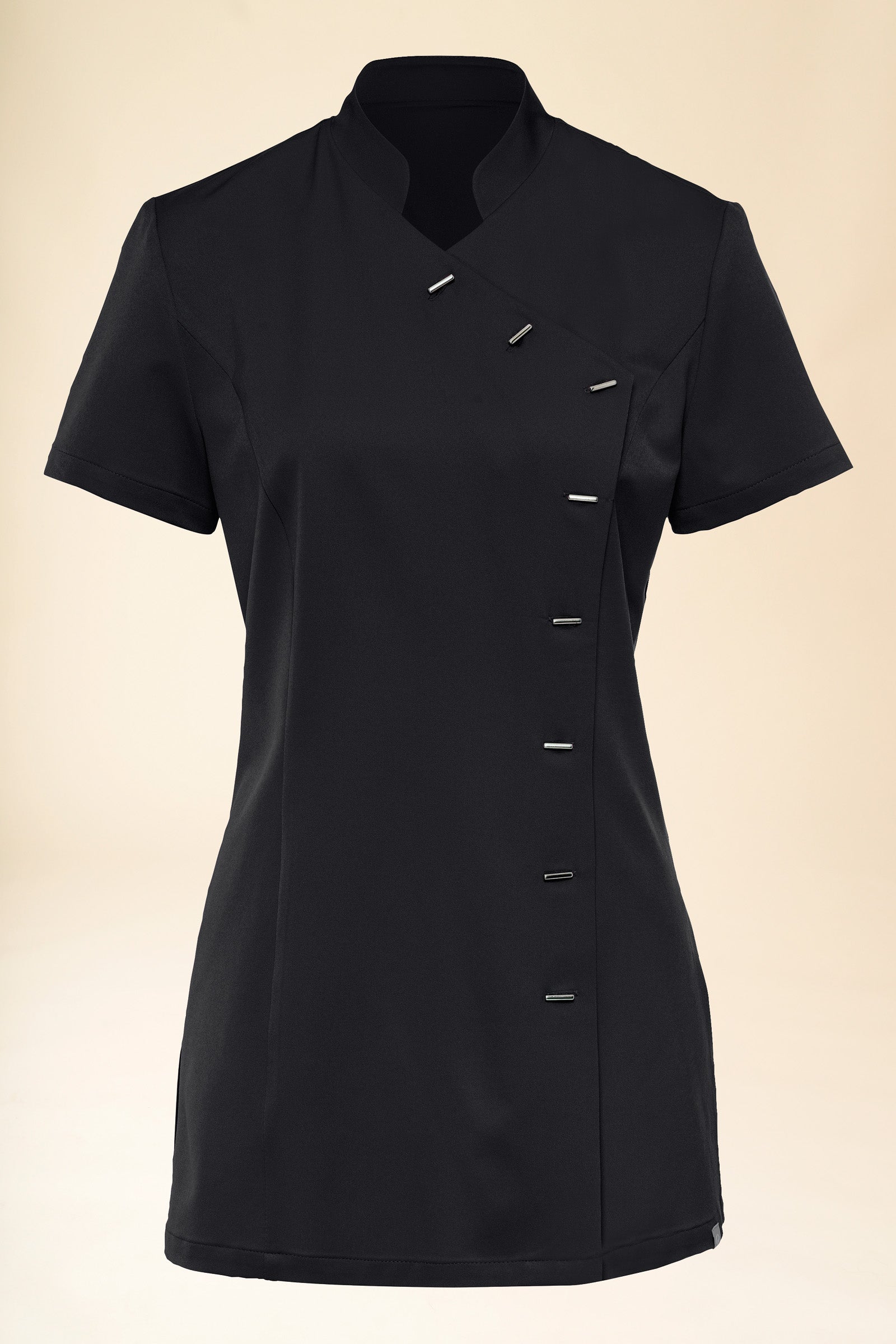 KAERE Blouse Femme - boutonnage asymétrique noir, Vue de face