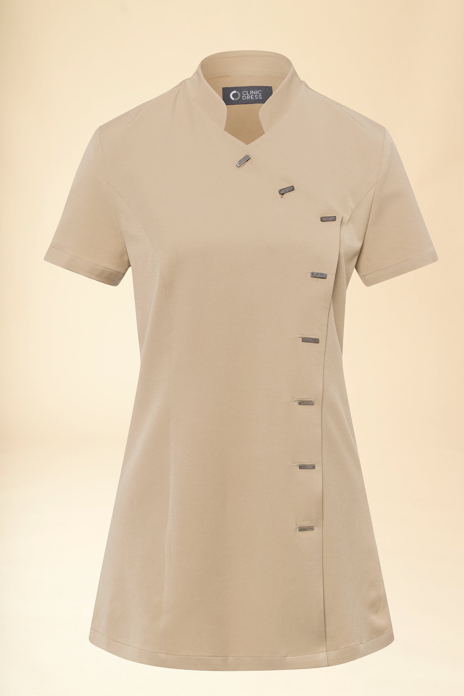 KAERE Blouse Femme - boutonnage asymétrique sable, Vue de face