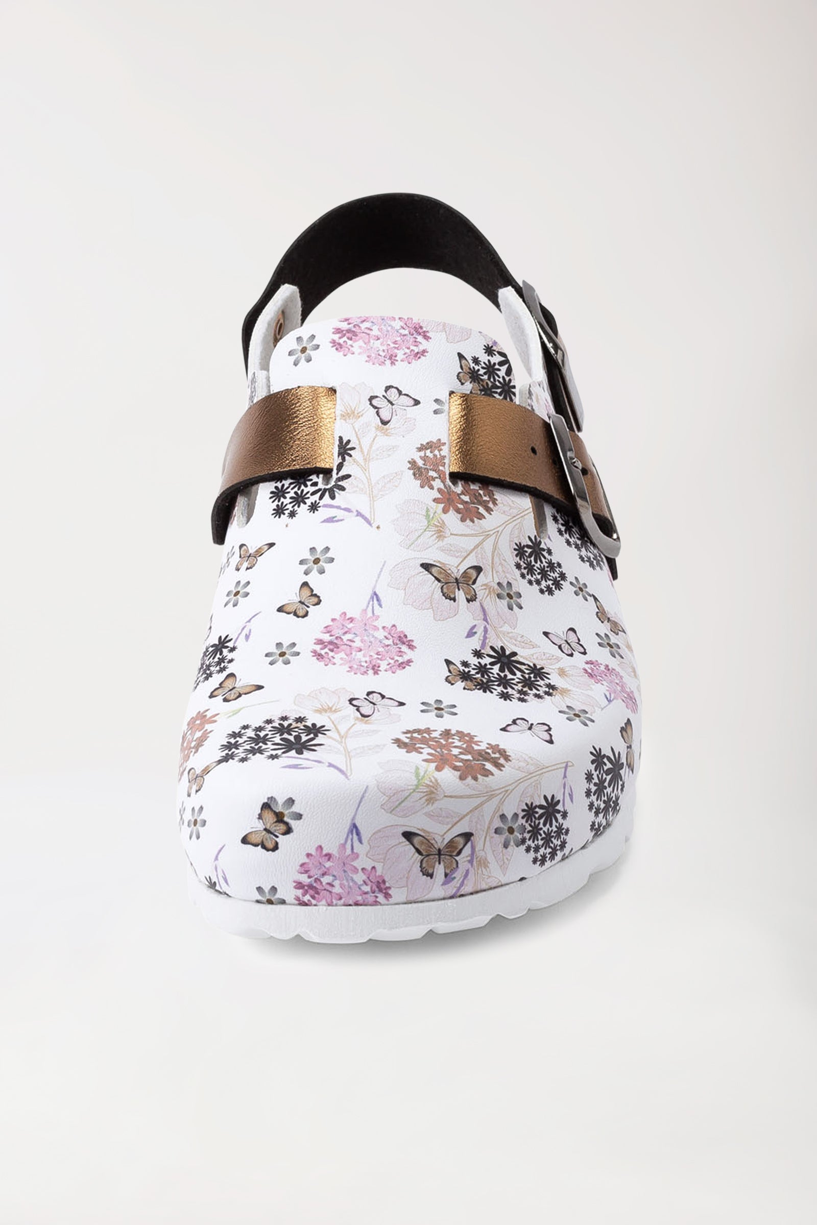 Sabots Femme blanc/cuivre/rose, Vue de face