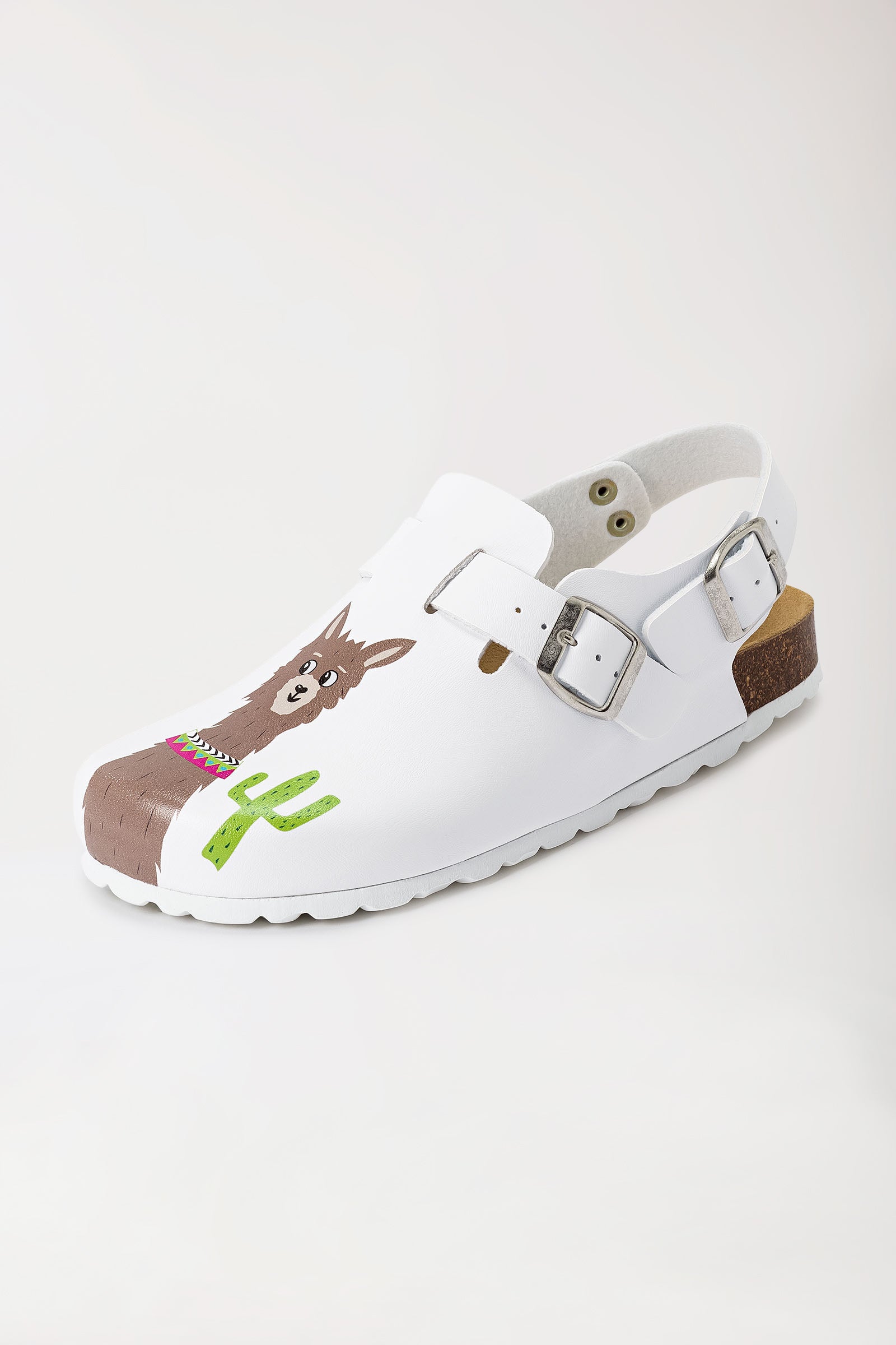 Sabots Femme - Bride talon - Motifs imprimés - blanc/multicolore, Vue de face