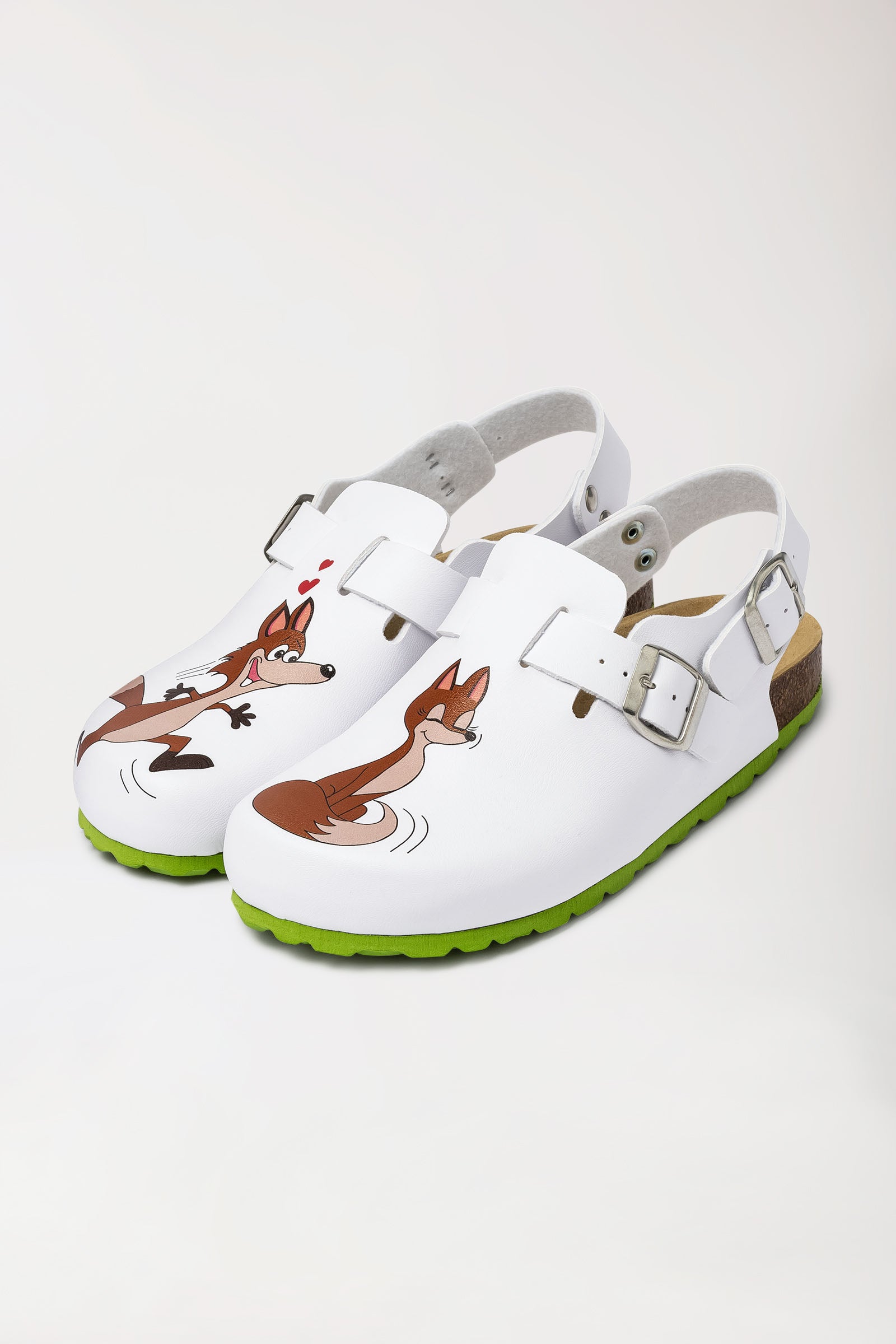 Sabots Femme blanc/vert pomme