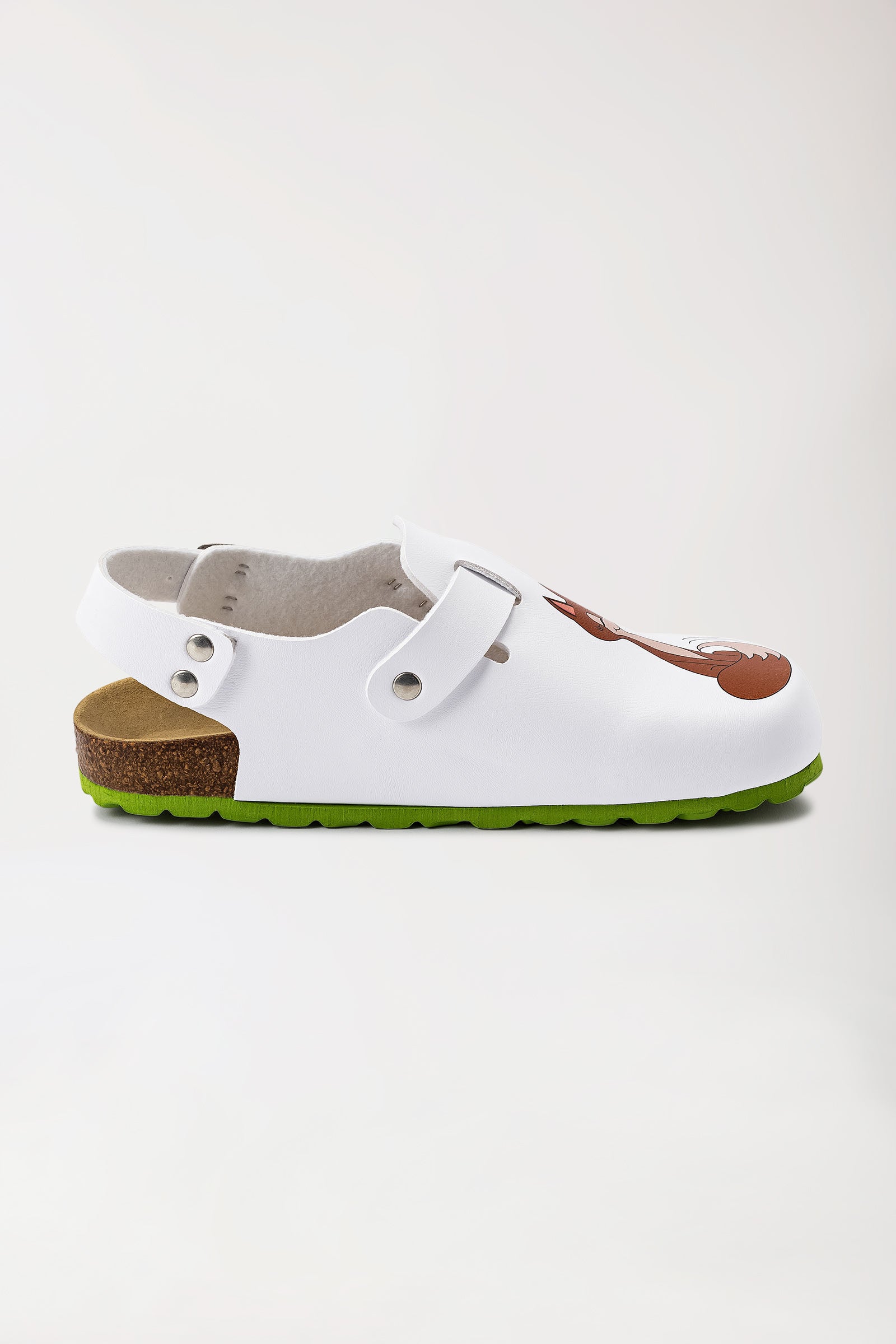 Sabots Femme blanc/vert pomme, Vue de face