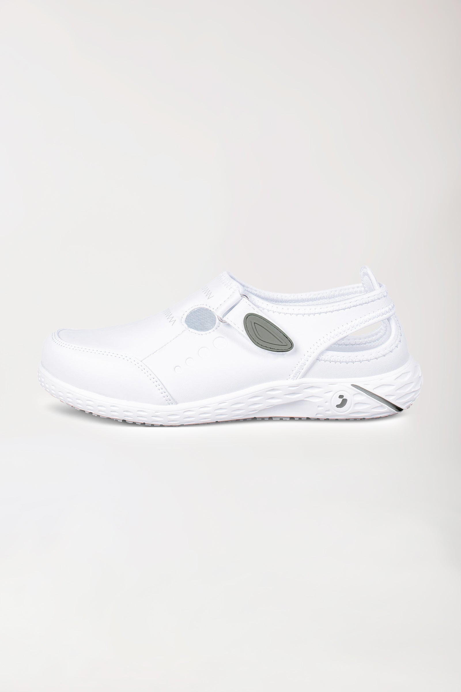Sabots professionnels Femme - Bride talon blanc, Vue de face