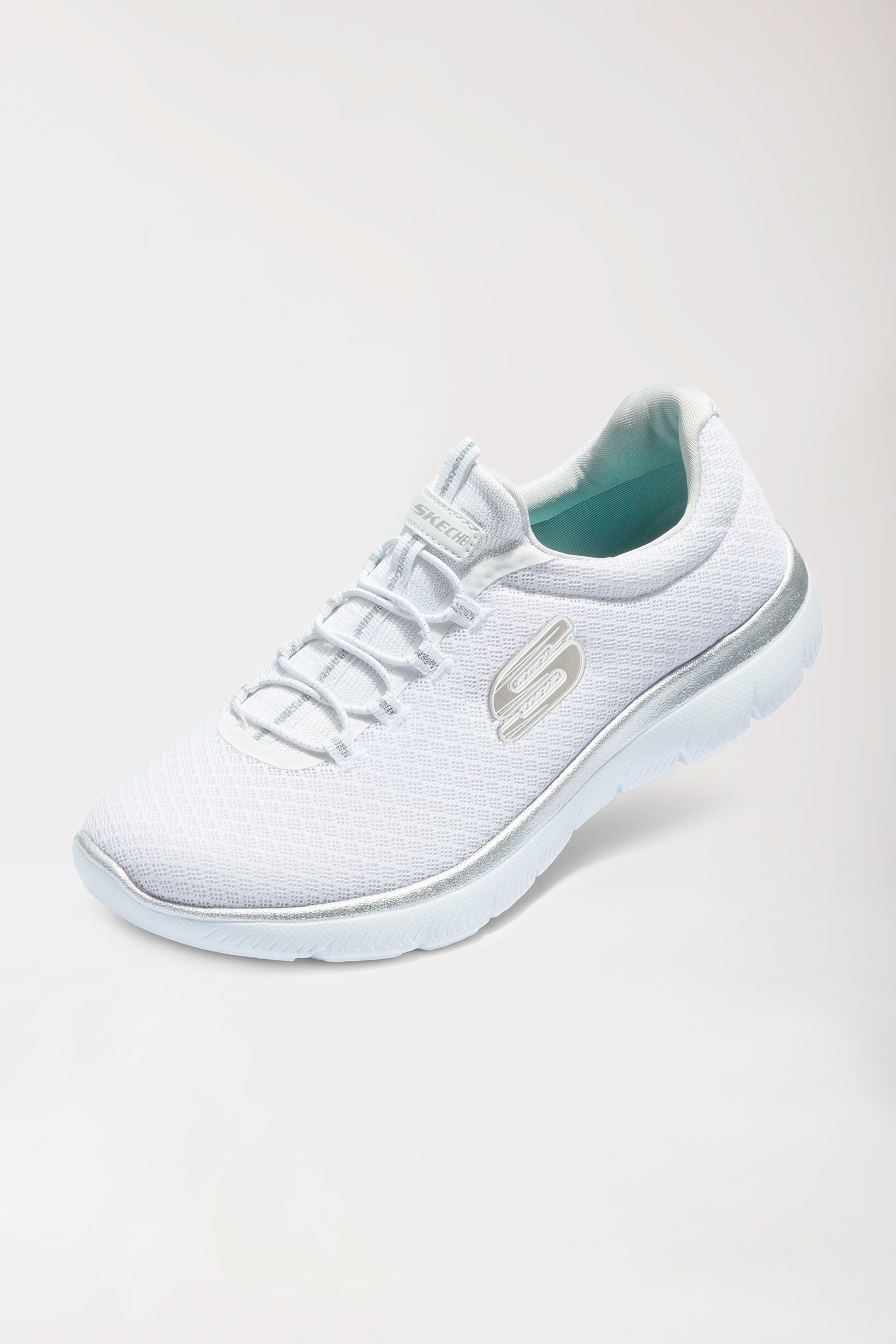 Sneakers Femme-SKECHERS-blanc/argent