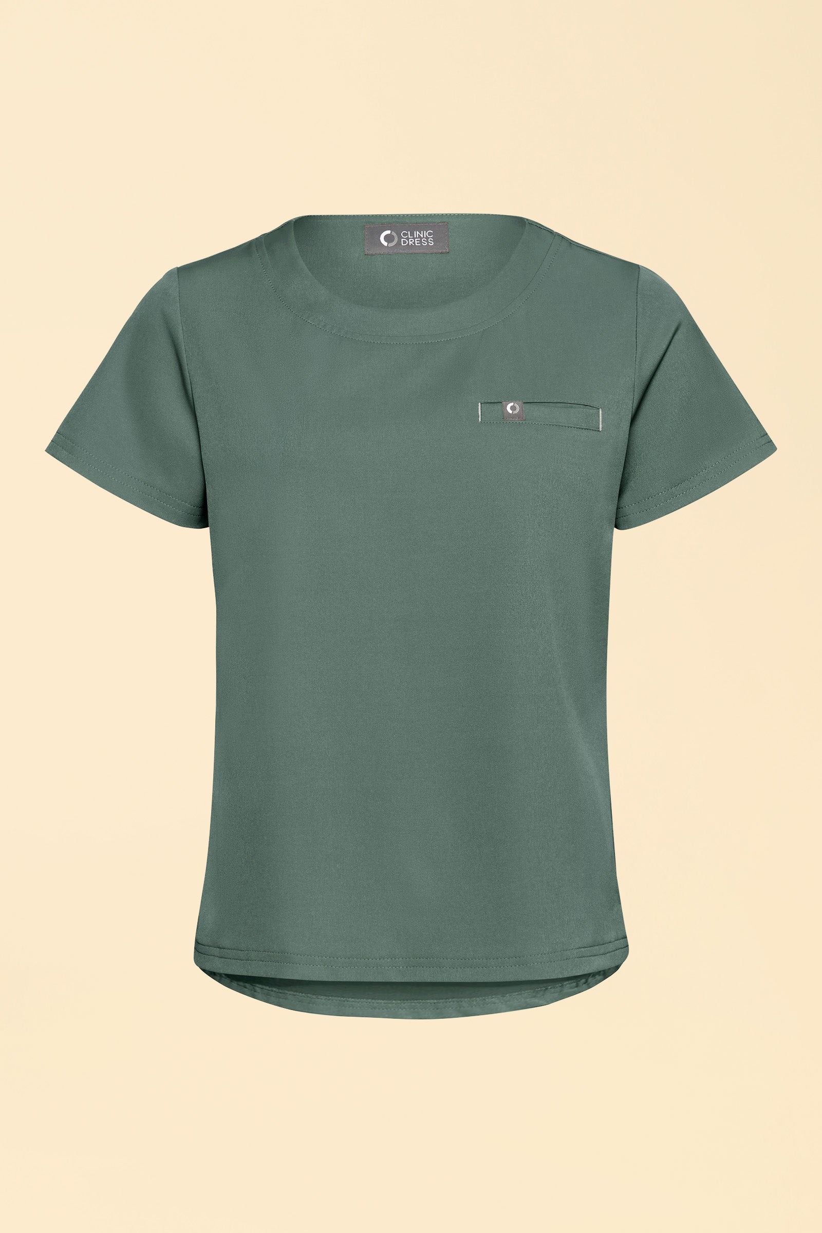KAERE T-shirt Femme - Encoloure ronde vert foncé, Vue de face