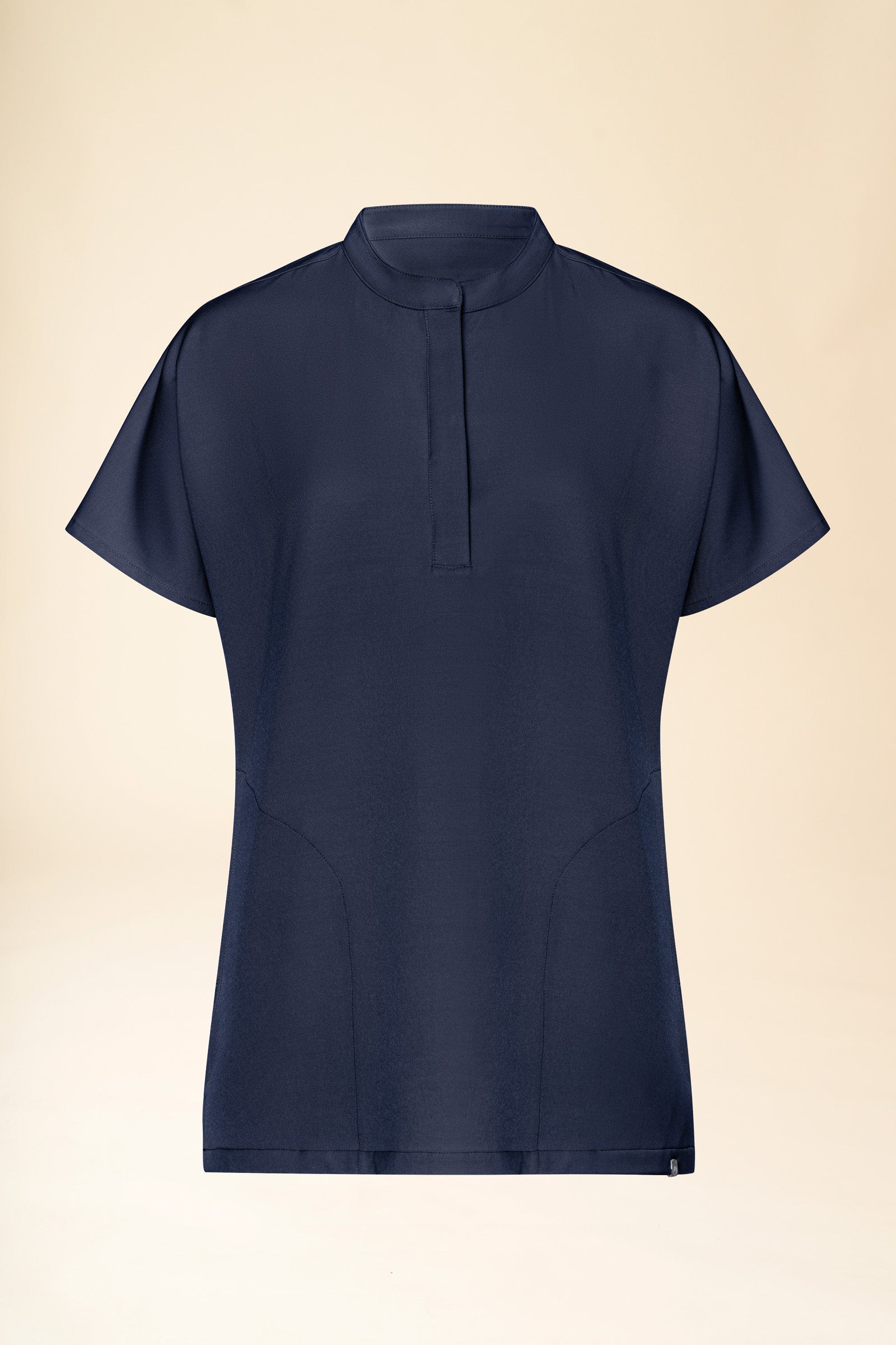 KAERE Tunique Femme - Col officier bleu navy, Vue de face