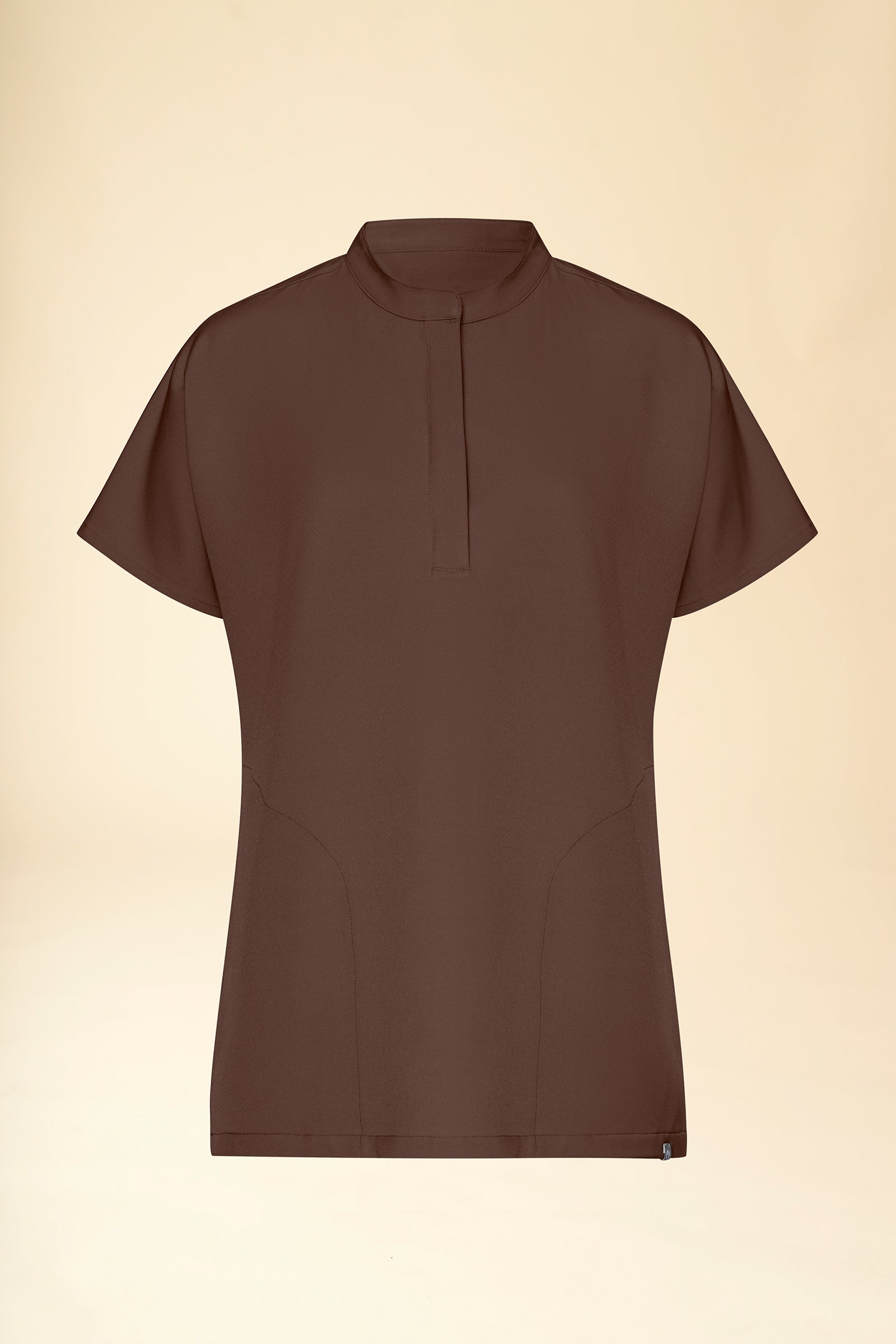 KAERE Tunique Femme - Col officier coffee, Vue de face