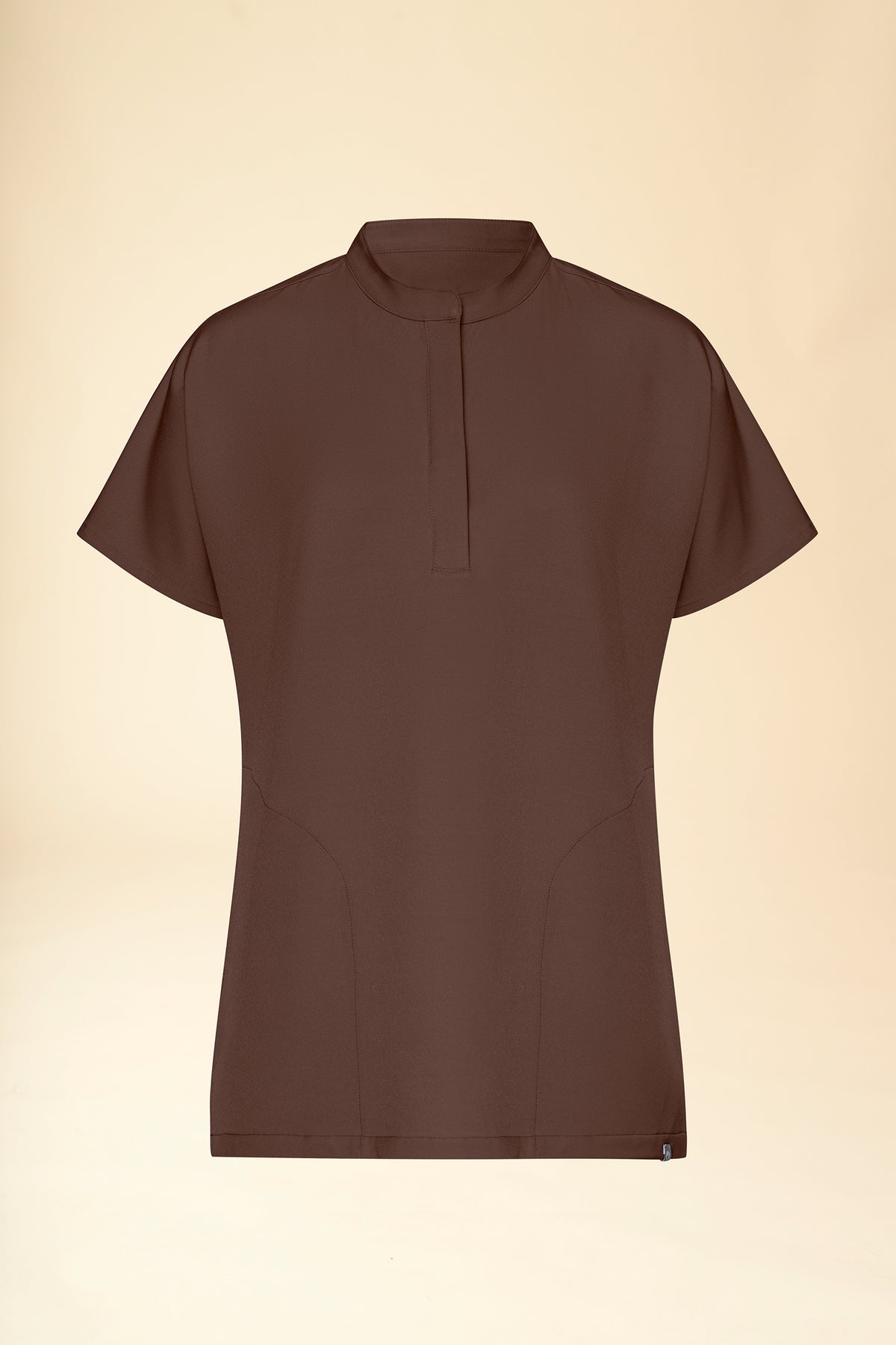 KAERE Tunique Femme - Col officier coffee, Vue de face