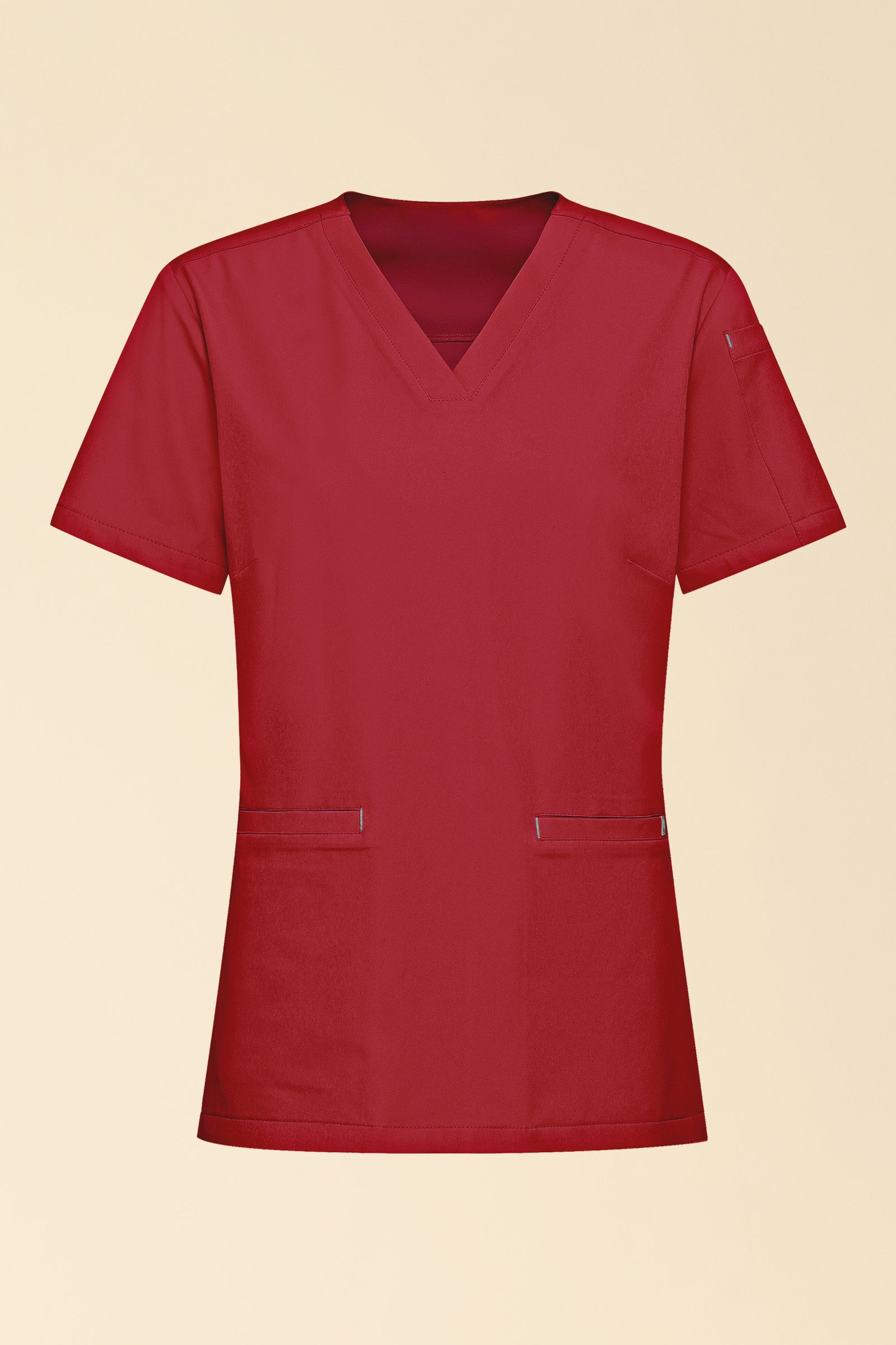 KAERE Tunique Femme - Décolleté V rouge, Vue de face