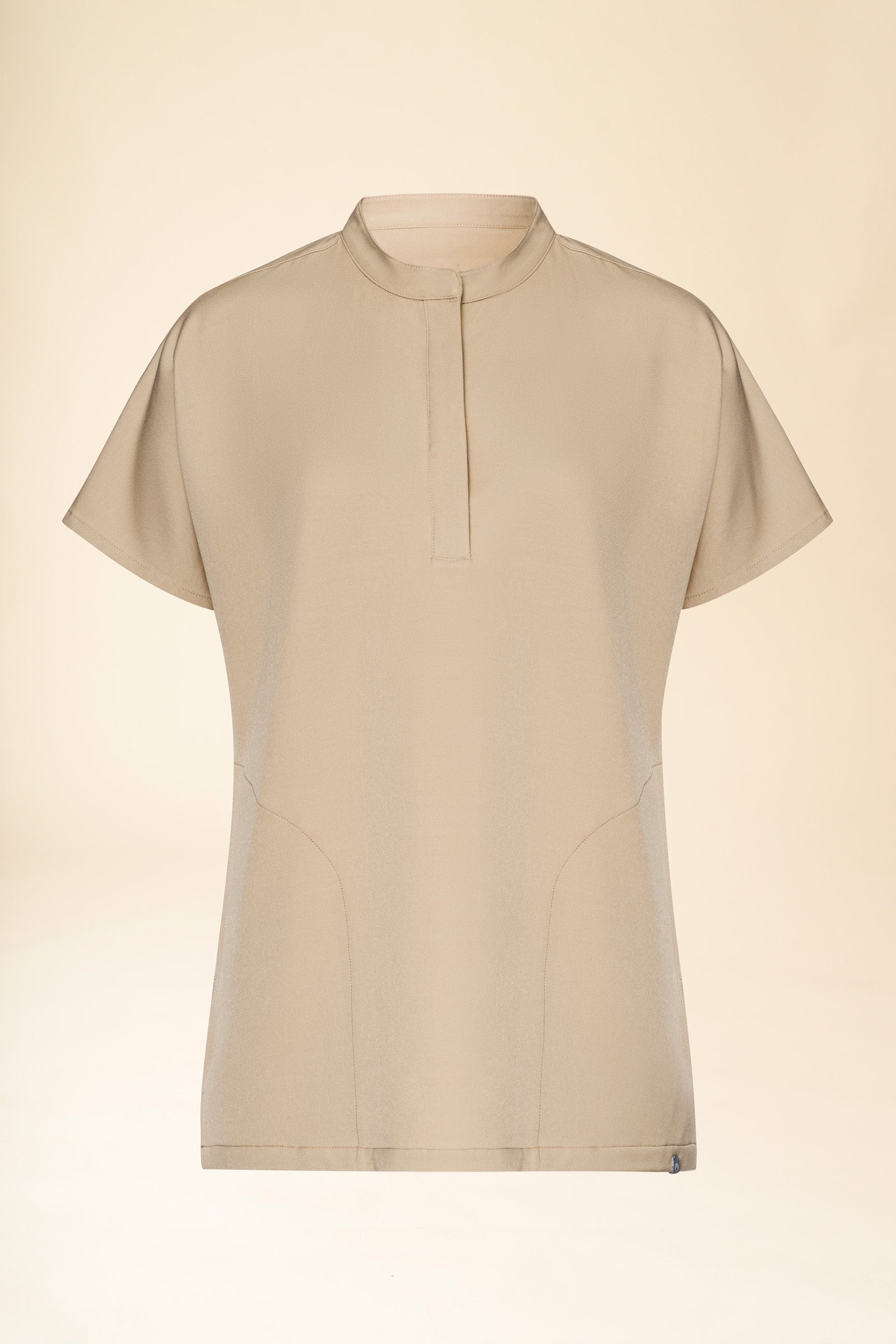 KAERE Tunique Femme - Col officier sable, Vue de face