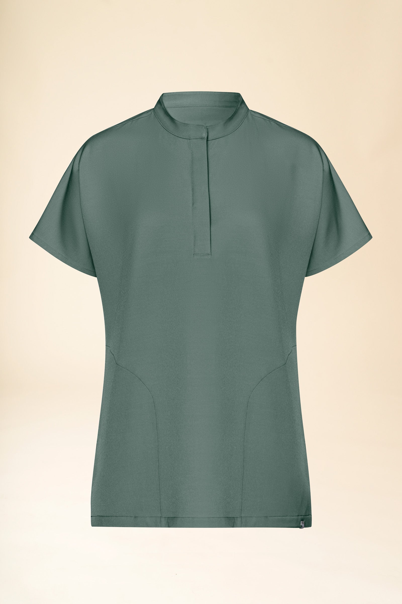 KAERE Tunique Femme - Col officier vert foncé, Vue de face