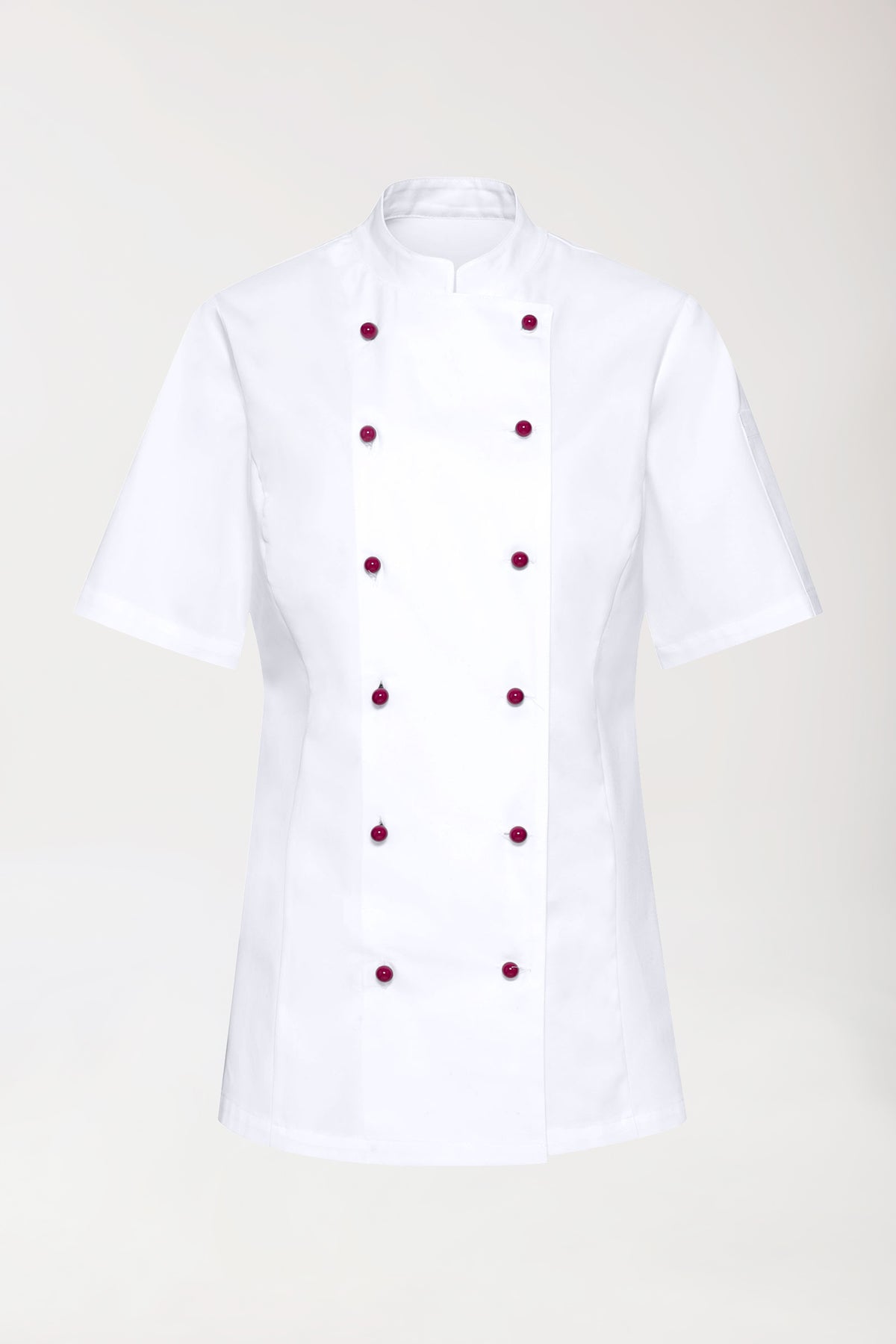 Gastro Veste de cuisine Femme - Patte 6 boutons - Manche courte blanc, Vue de face
