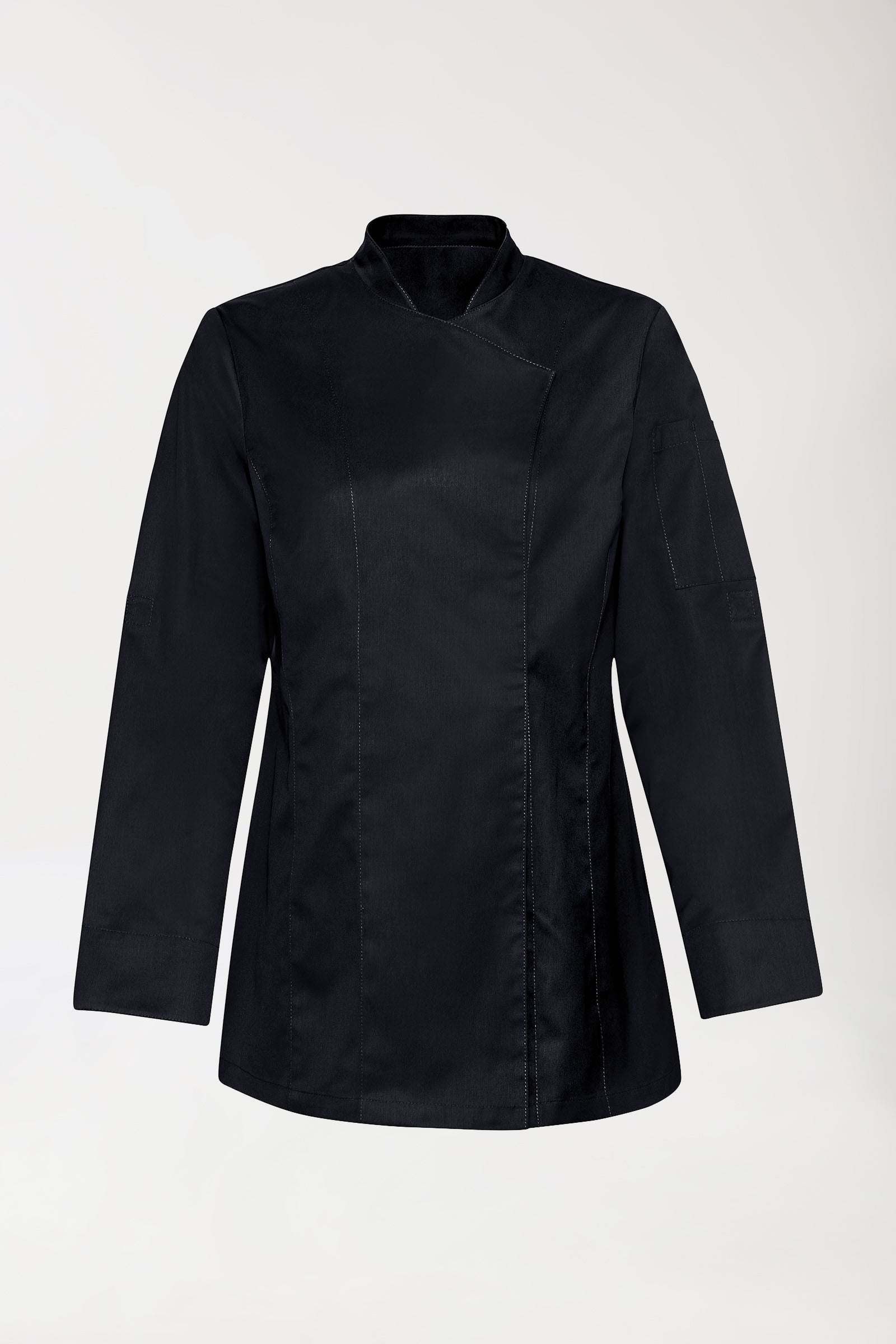 Gastro Veste de cuisine Femme - Manche longue noir, Vue de face