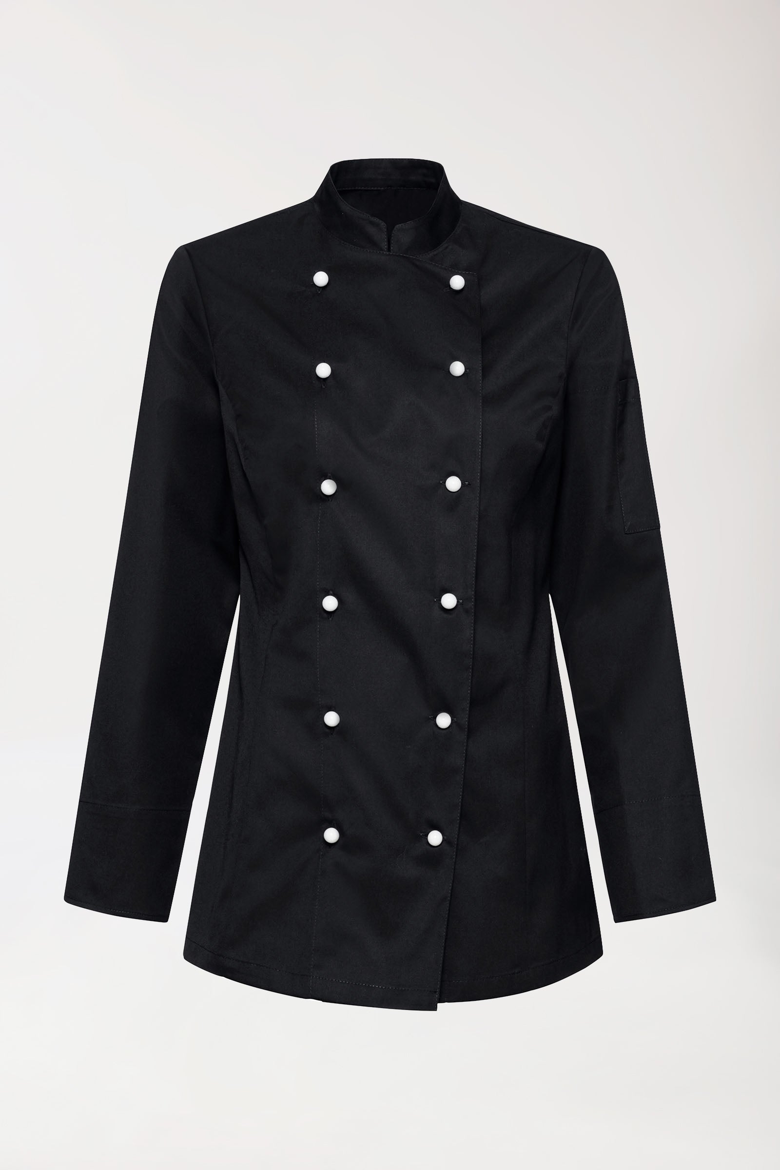 Gastro Veste de cuisine Femme - Patte 6 boutons - Manche longue noir