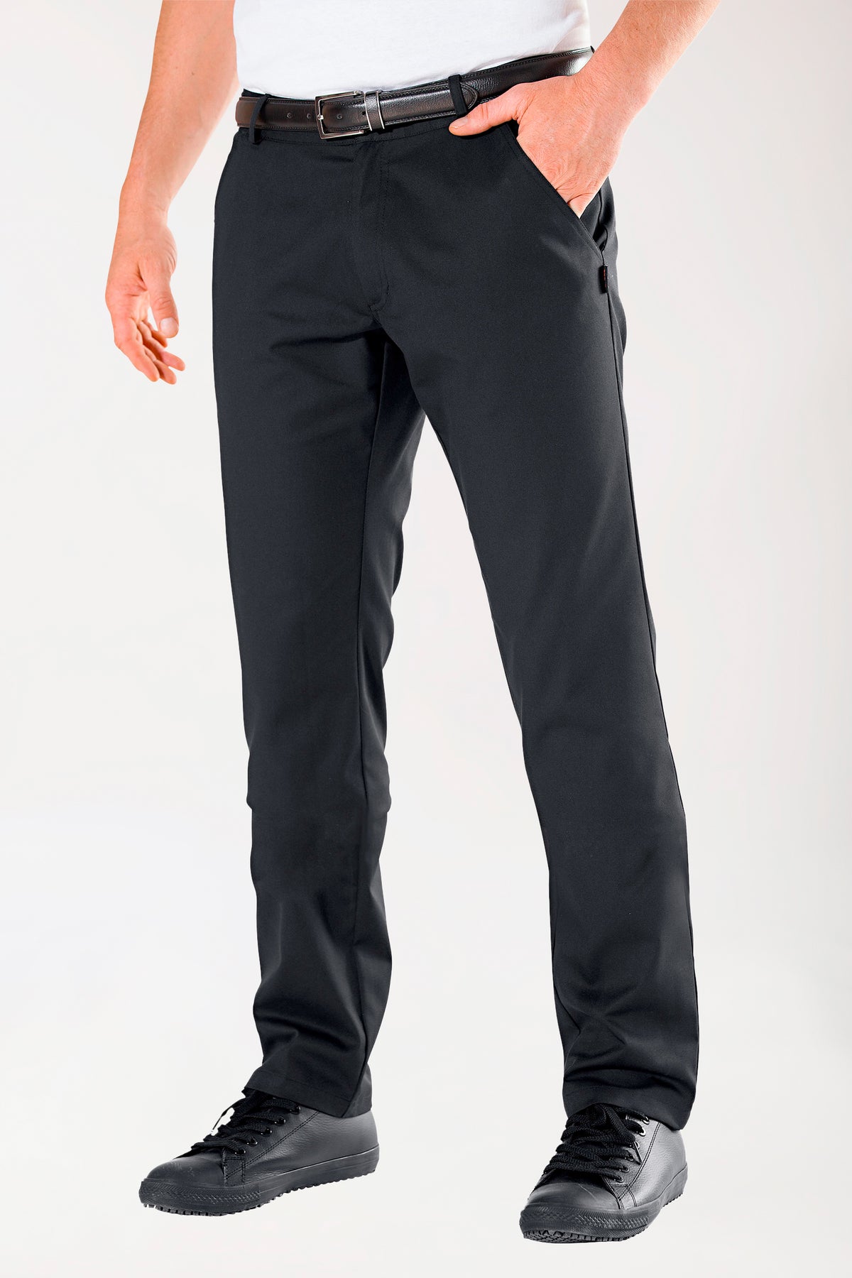 Gastro Pantalon Stretch Homme - Style Chino noir, Vue de face