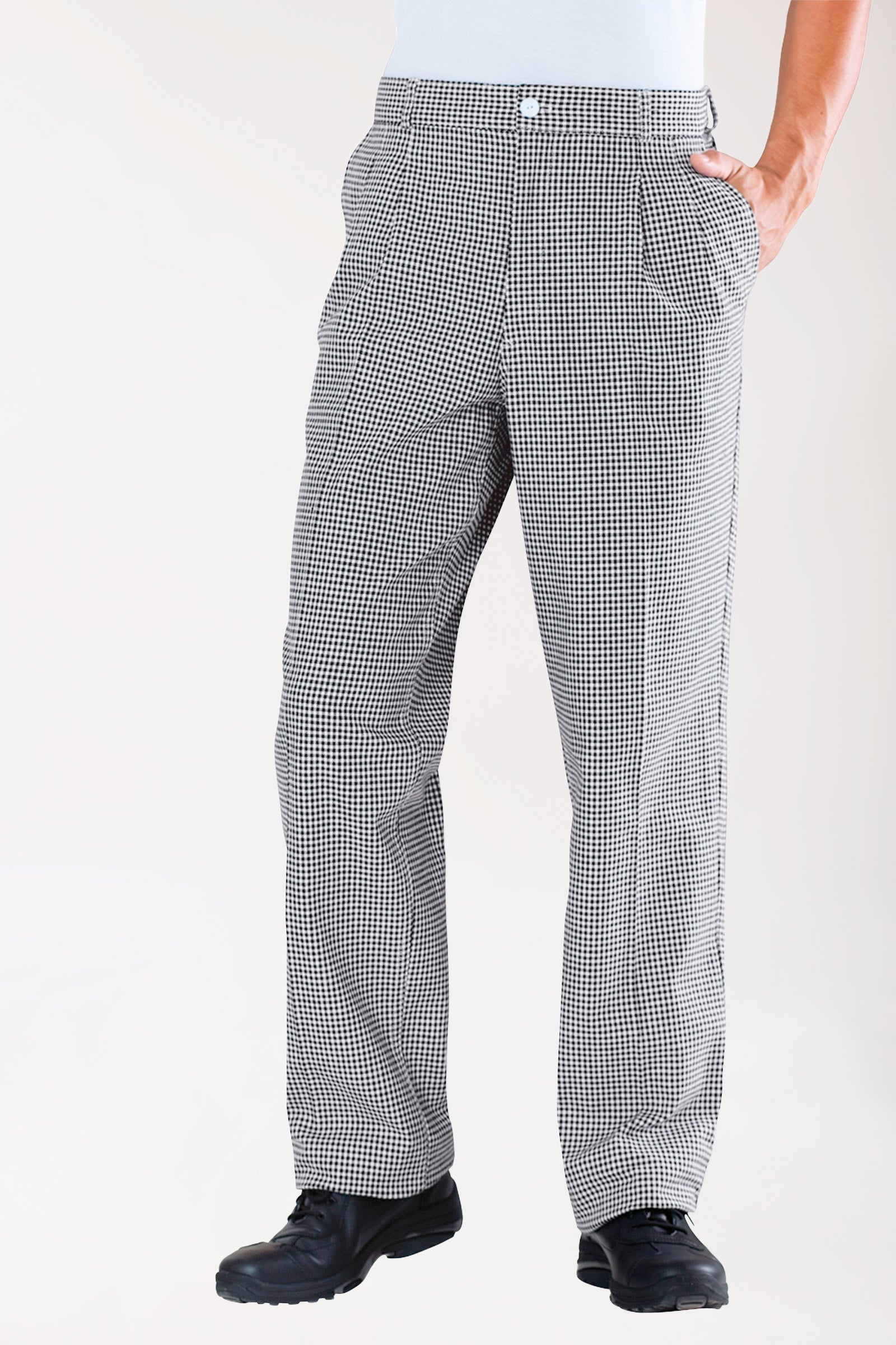 Gastro Pantalon Homme - à plis noir/blanc
