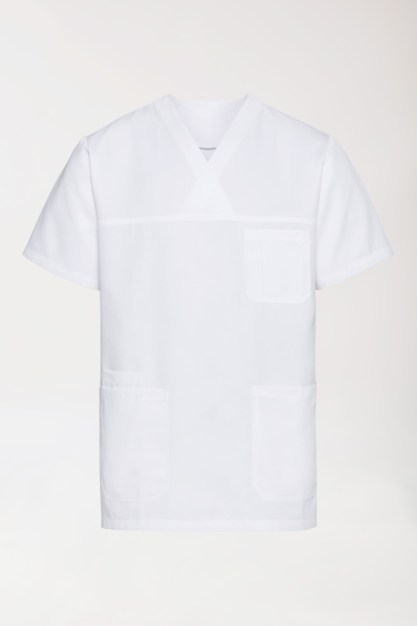 TENCEL™ Tunique Homme - Col V blanc, Vue de face