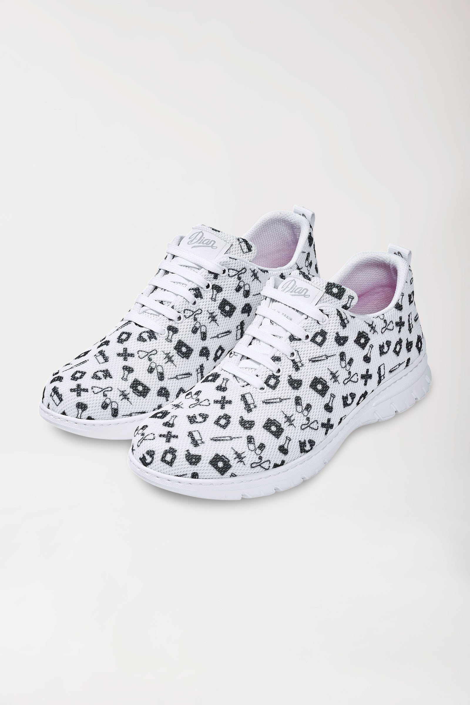 Chaussures professionnelles mixtes blanc/noir, Vue de face