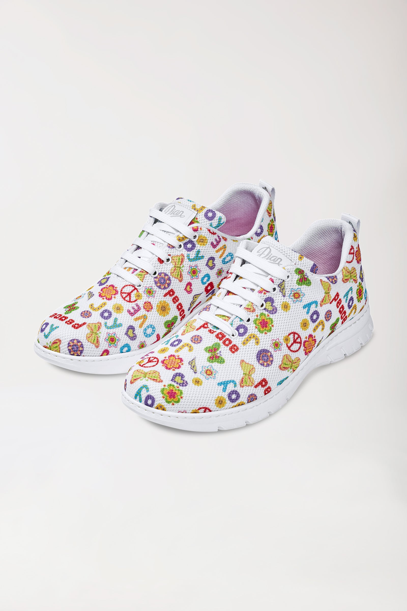 Chaussures professionnelles mixtes blanc/orange/vert, Vue de face