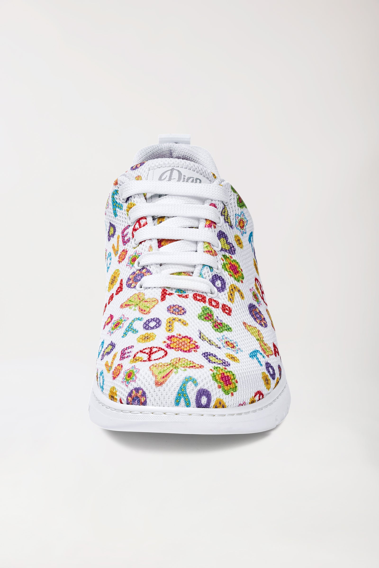 Chaussures professionnelles mixtes blanc/orange/vert, Vue de face