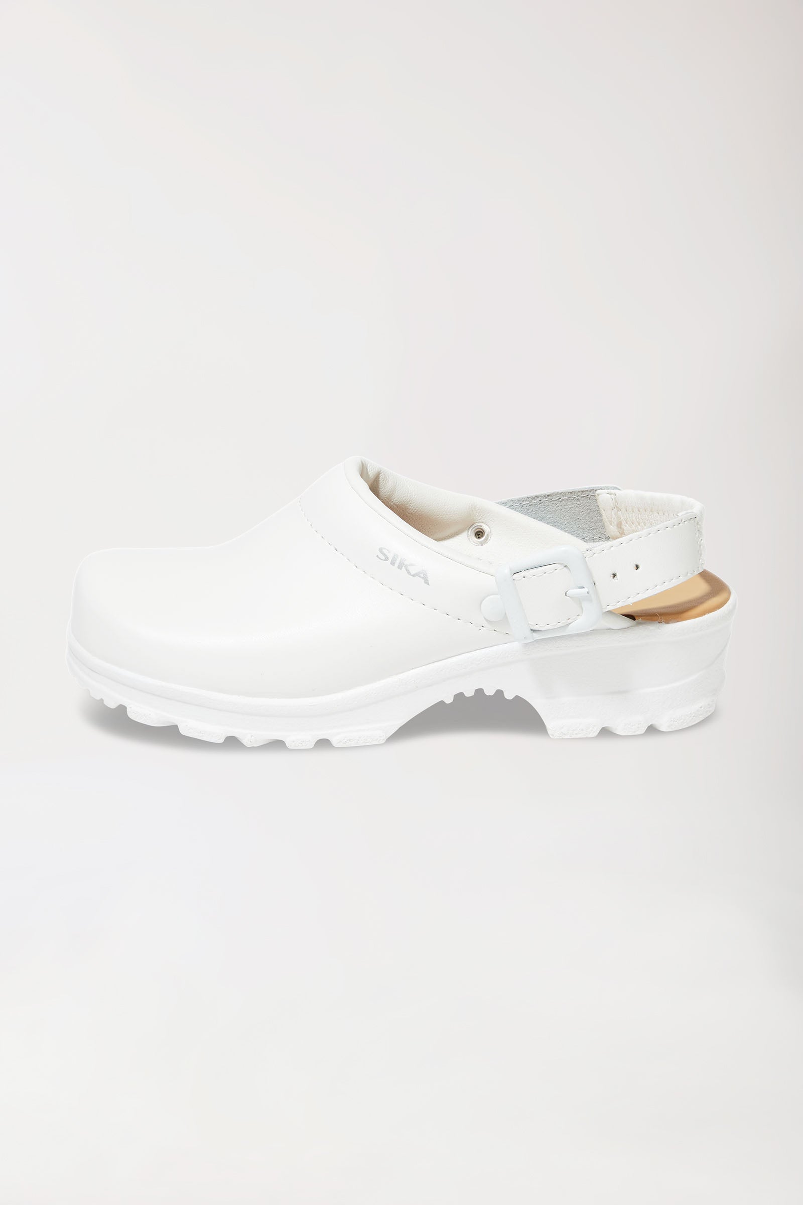 Sabots de travail blancs cuir Permair unisexe, Vue de face