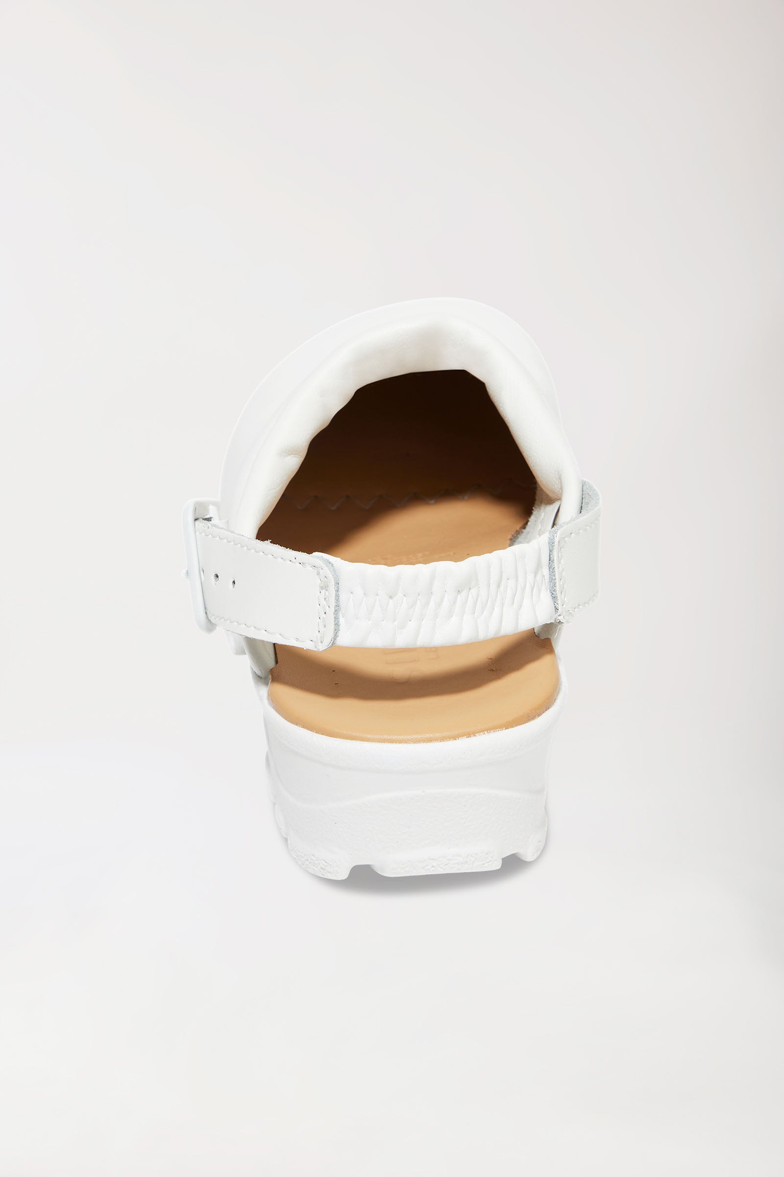 Sabots de travail blancs cuir Permair unisexe, Vue de face