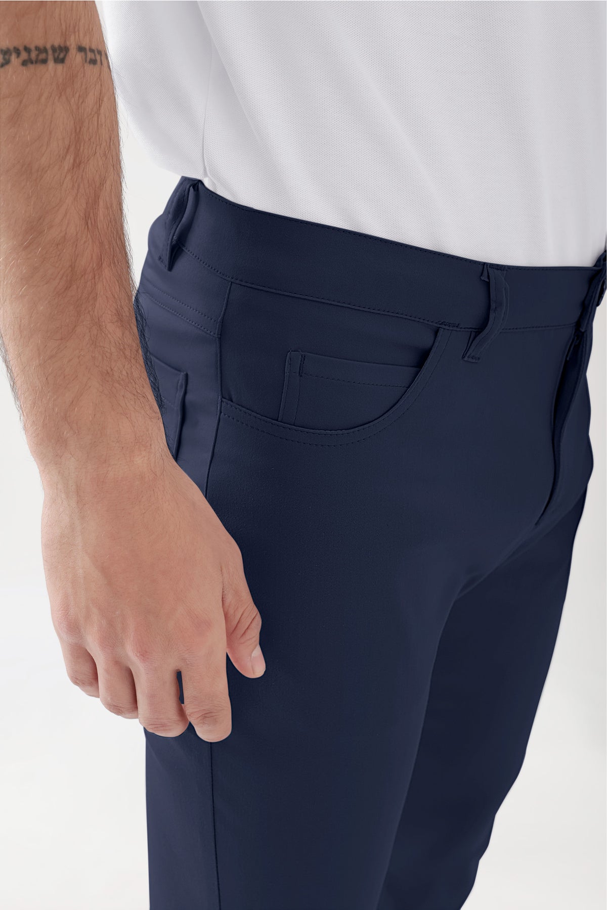 COMFY FLEX Pantalon 5 poches Homme - Jambe slim bleu navy