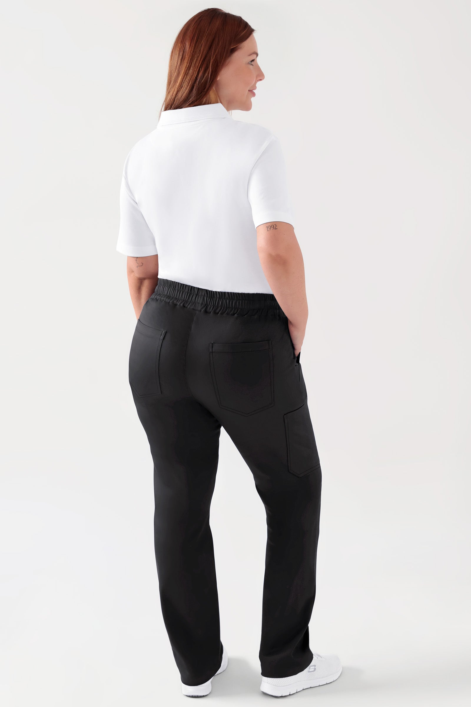 COMFY FLEX Pantalon Stretch mixte - 1/1 longueur noir, Vue de dos Le mannequin mesure 173 cm et porte la taille L