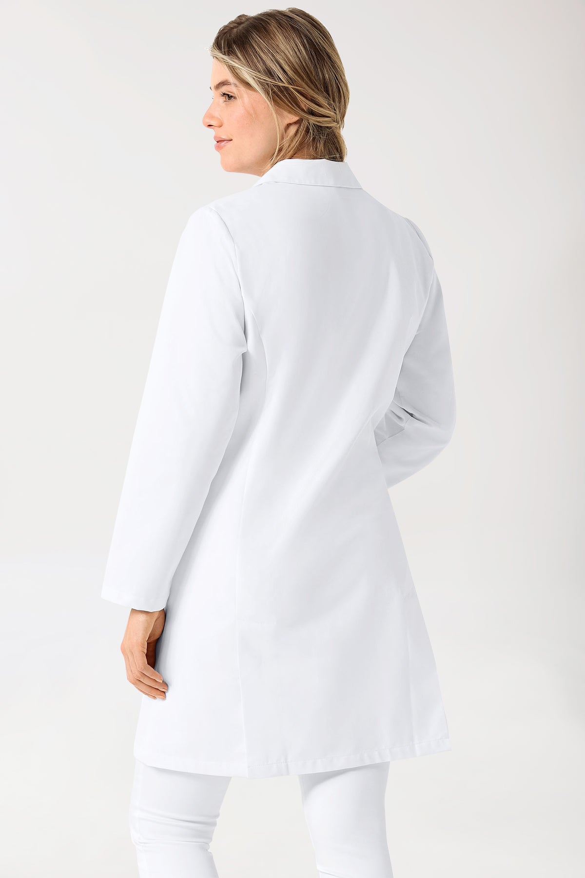 Blouse blanche Femme - Col à revers blanc, Vue de dos 