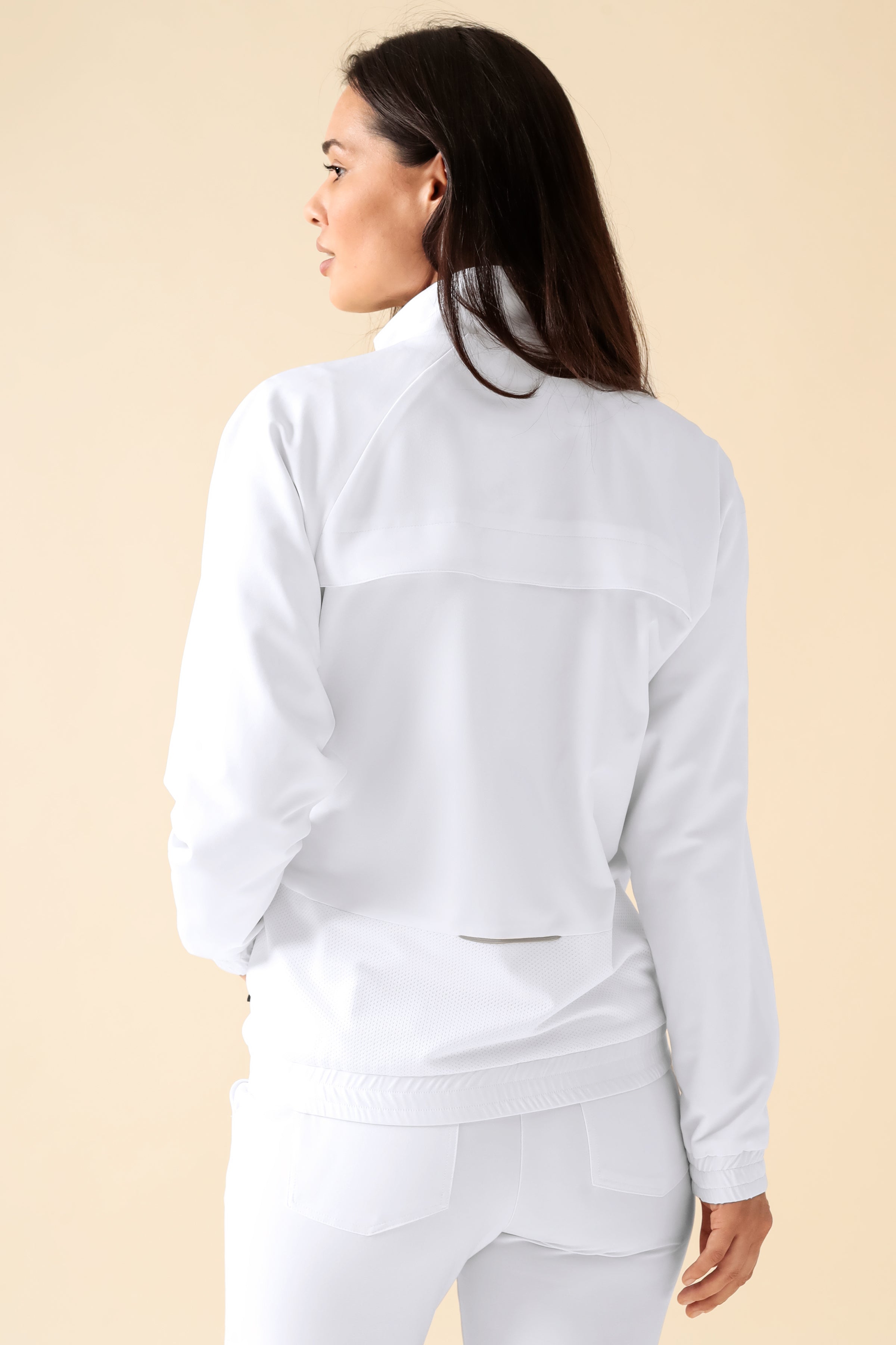 KAERE Veste blouson Femme - Poignet élastiqué blanc, Vue de dos 