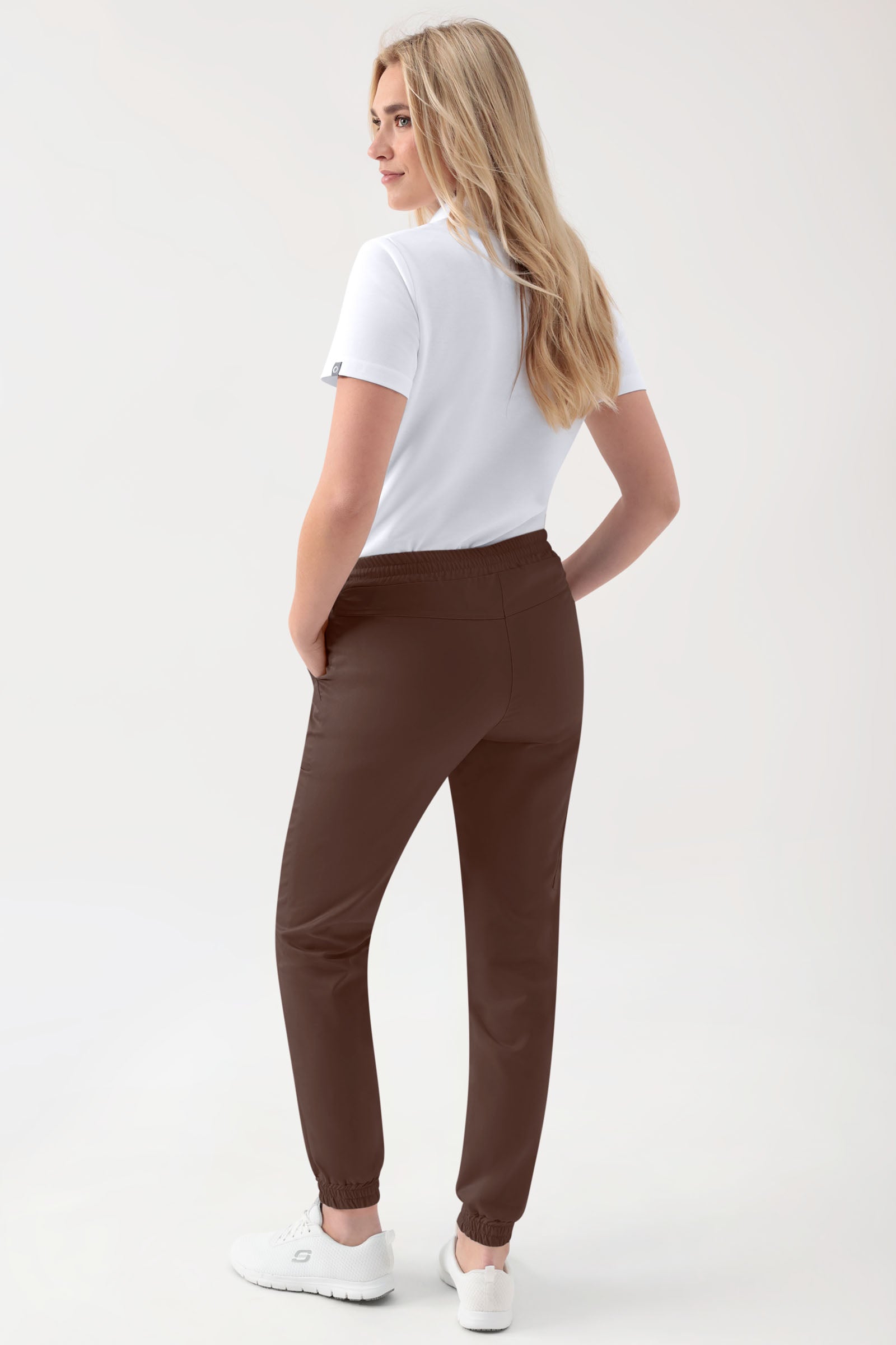 GREEN Pantalon Stretch Femme - Style Jogpant coffee, Vue de dos 
