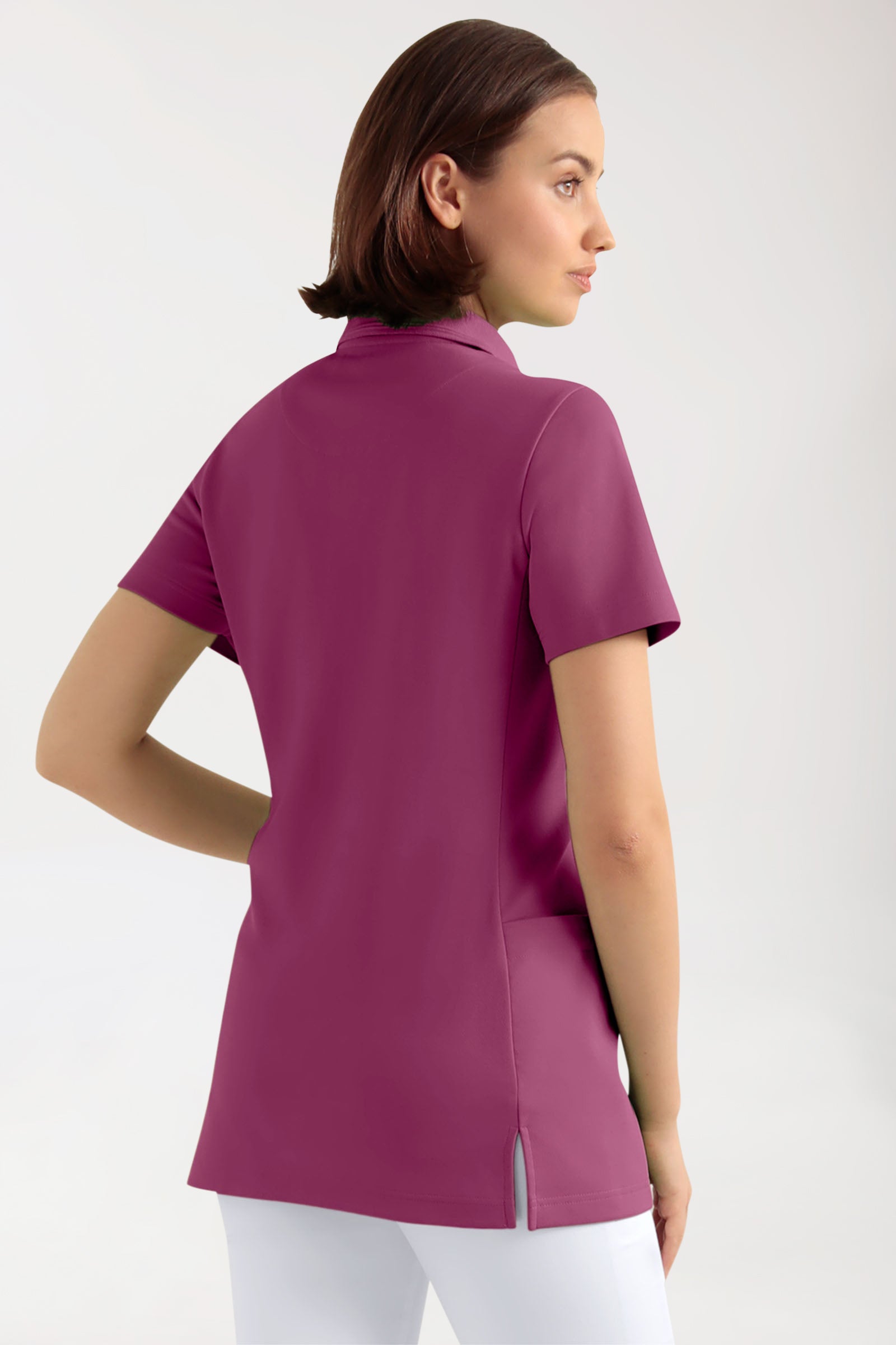 COMFY FLEX Tunique Stretch Femme - Col polo berry, Vue de dos 
