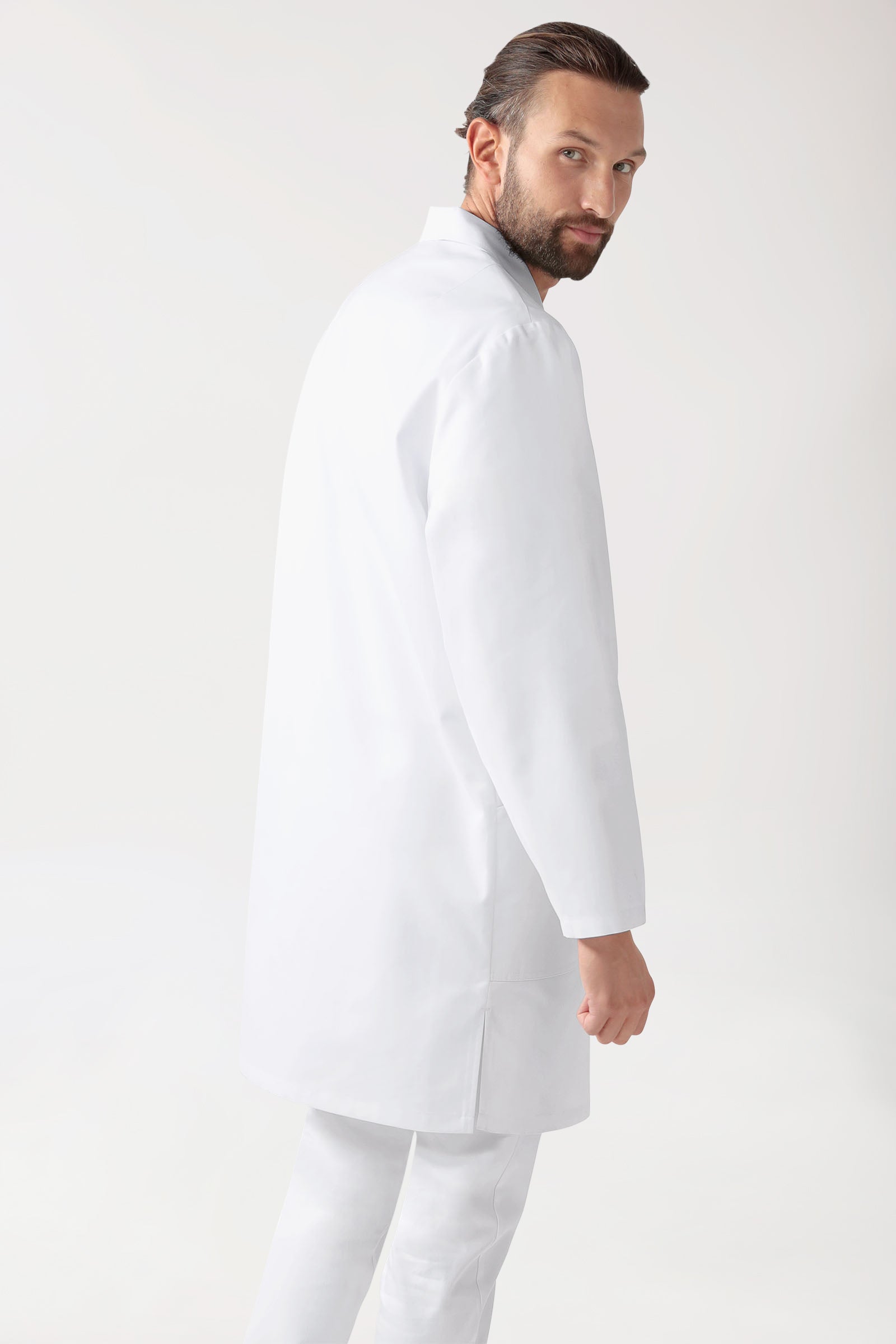 CORE Blouse blanche Homme - Col à revers - Boutonnée blanc