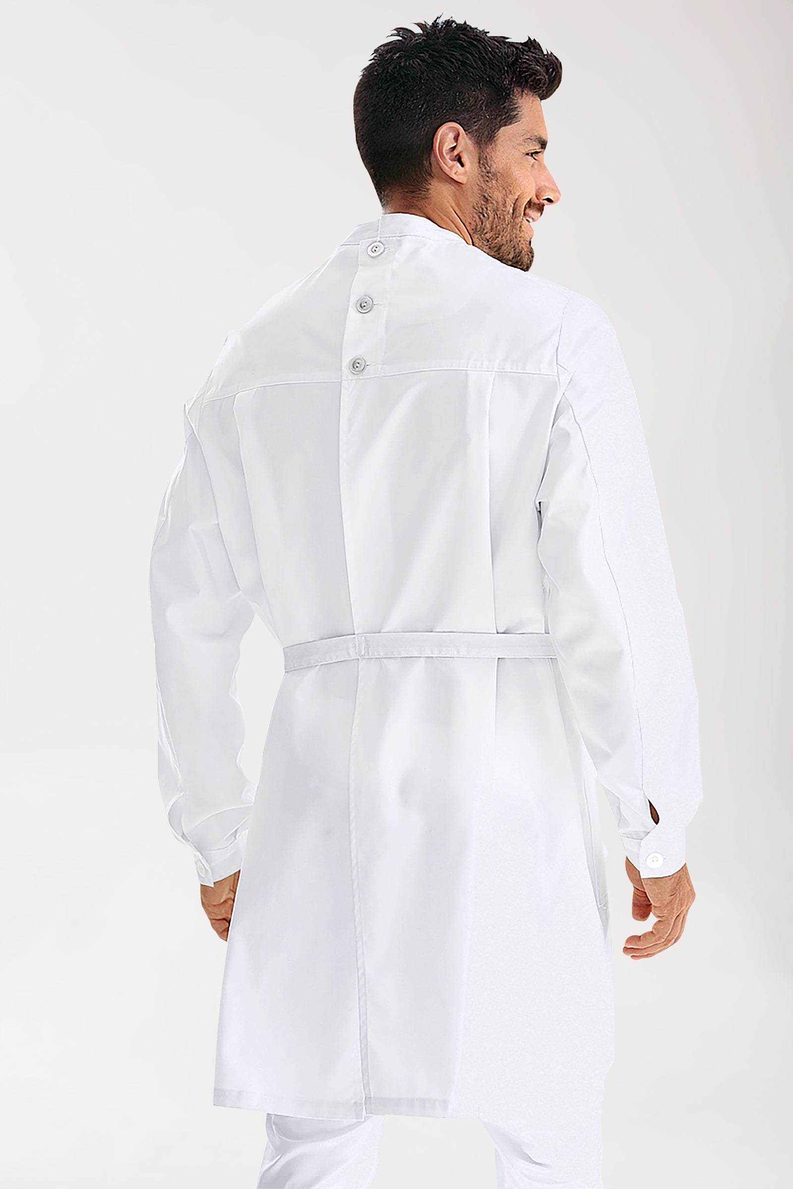 Blouse mi-longue Homme - Ligne enveloppante blanc
