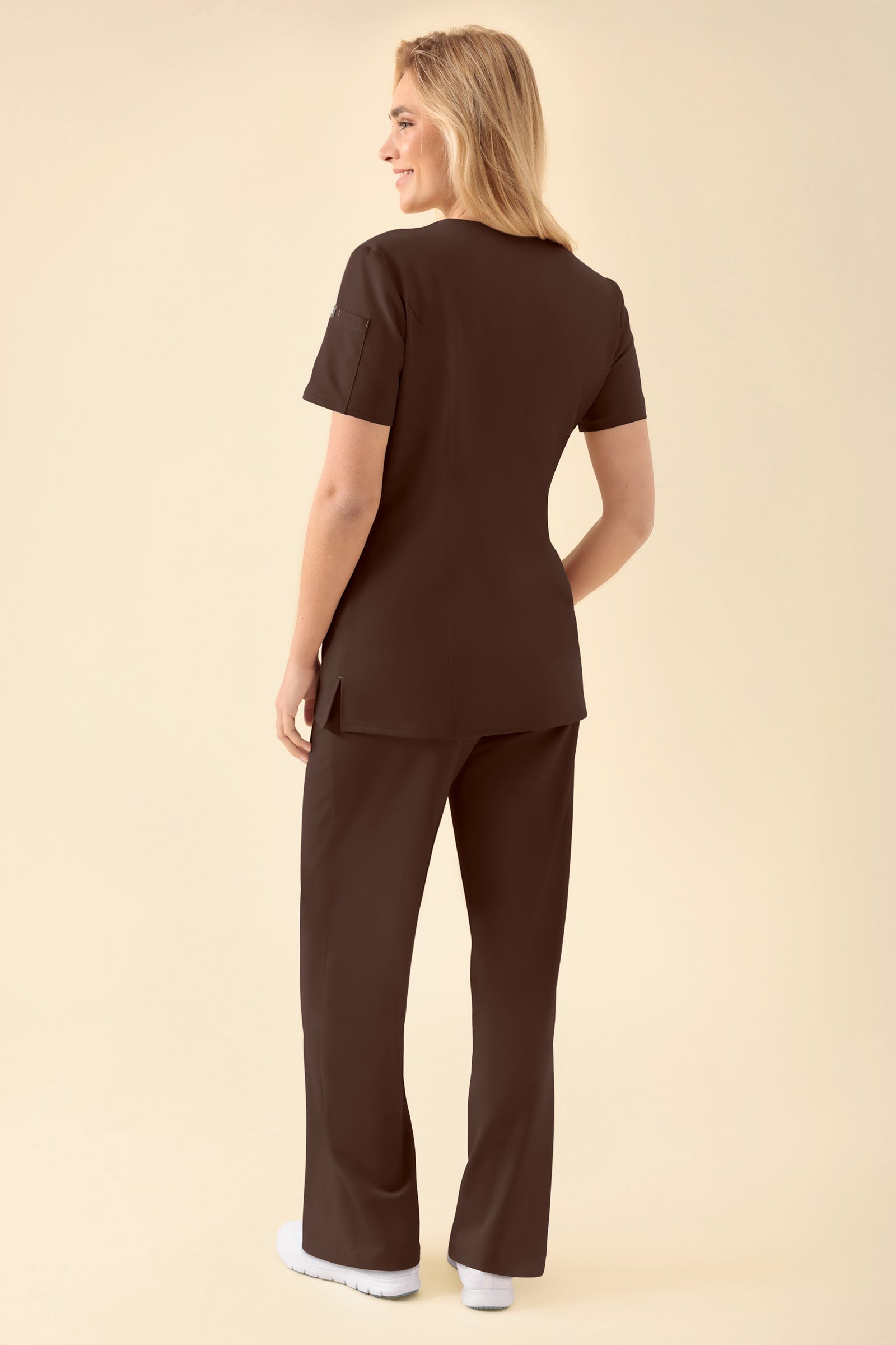 KAERE Blouse Femme - Patte de boutonnage coffee