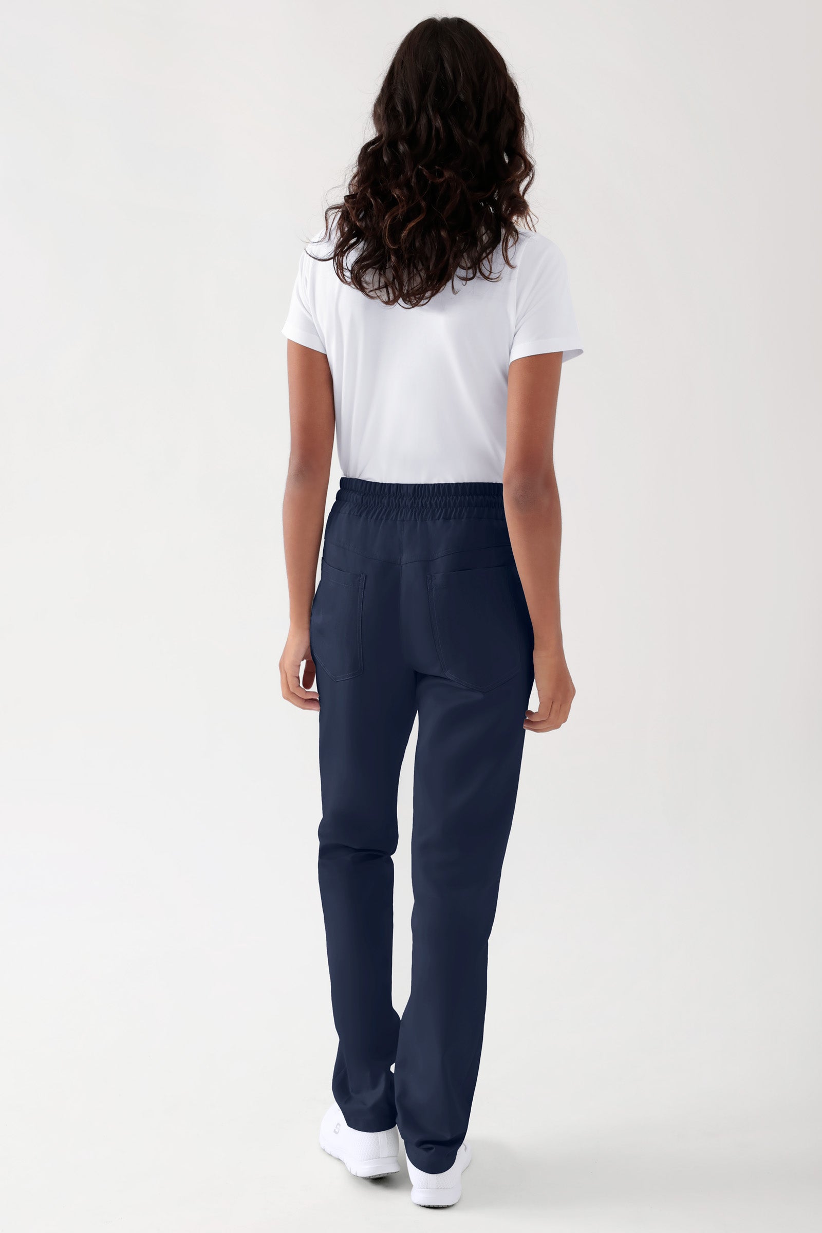 TENCEL™ Pantalon mixte - Ceinture élastique navy, Vue de dos 