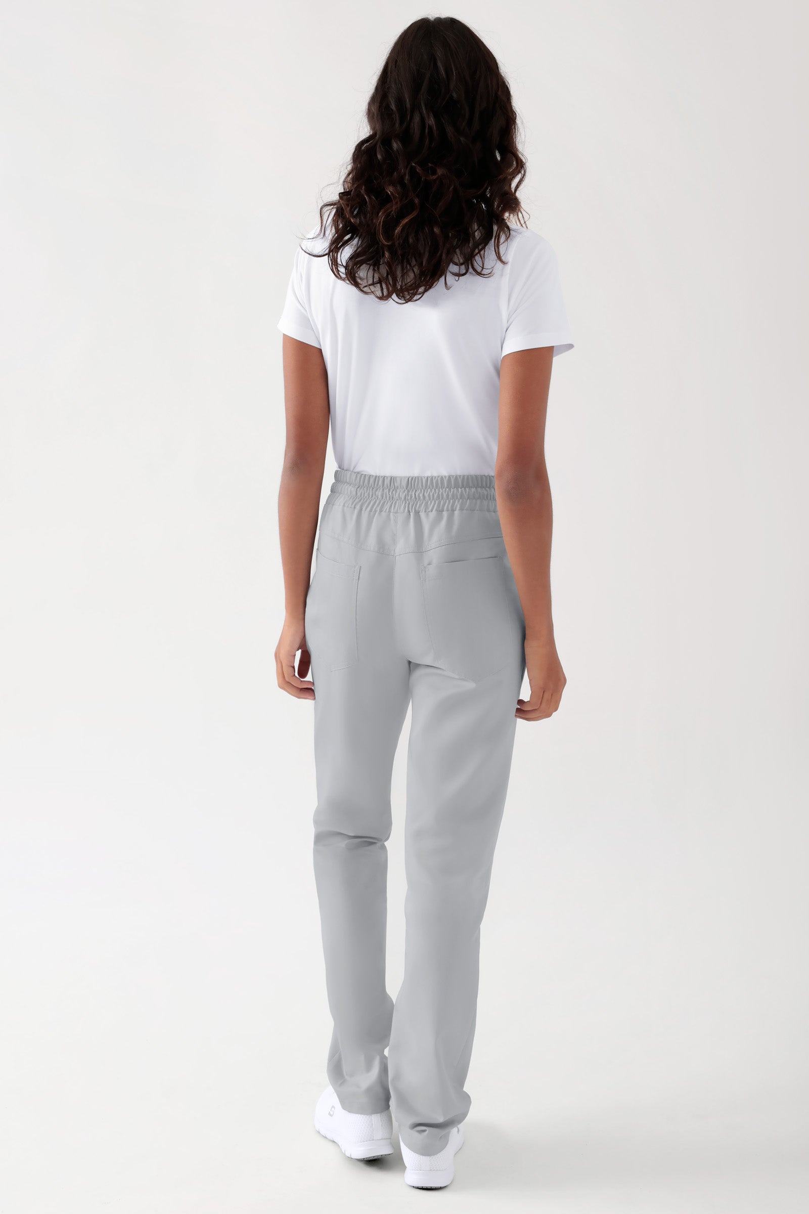 TENCEL™ Pantalon mixte - Ceinture élastique gris perle, Vue de dos 