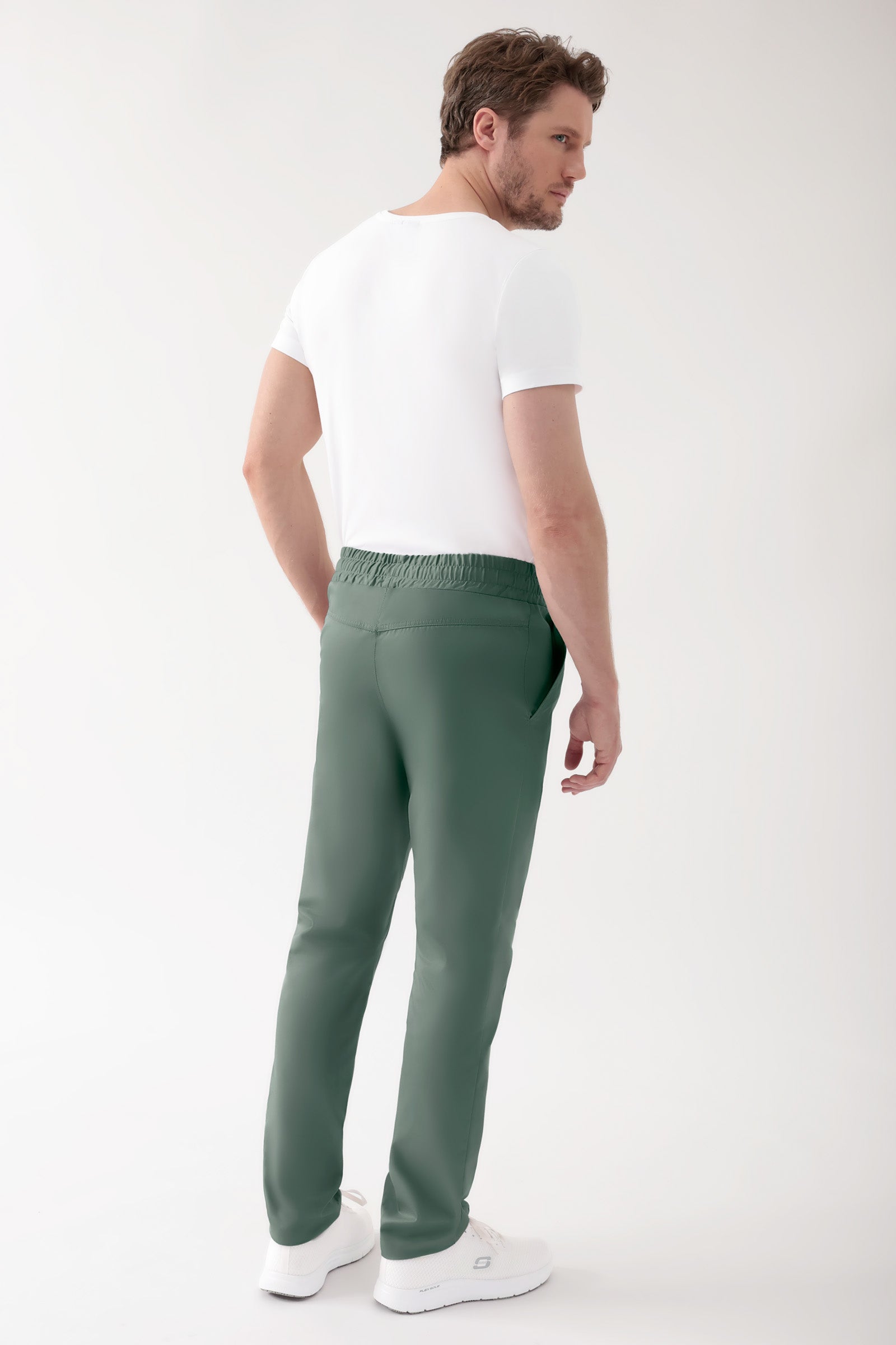 CORE Pantalon mixte - Taille haute vert foncé, Vue de dos 