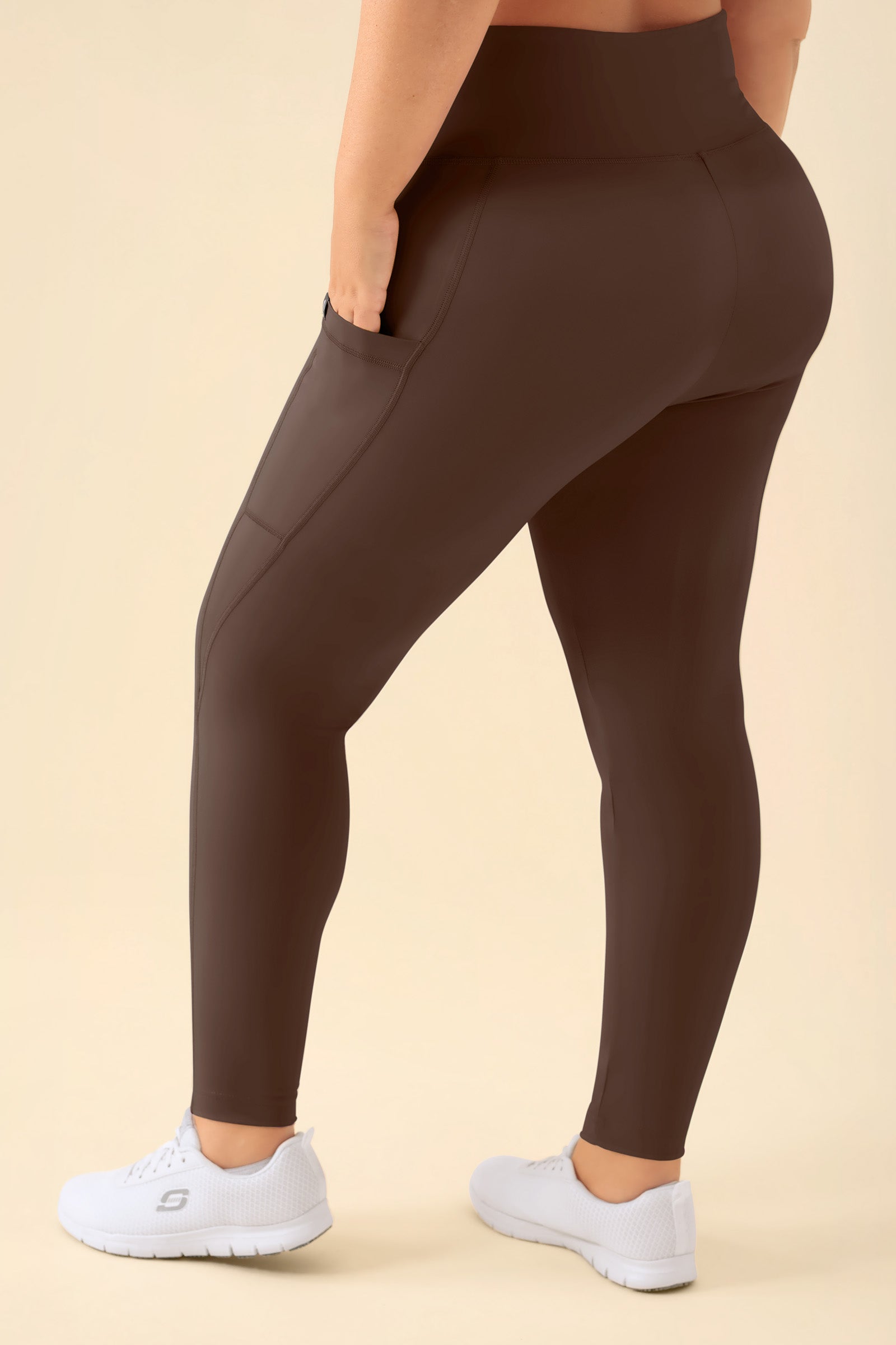 KAERE Leggings Femme - super élastique coffee, Vue de dos 