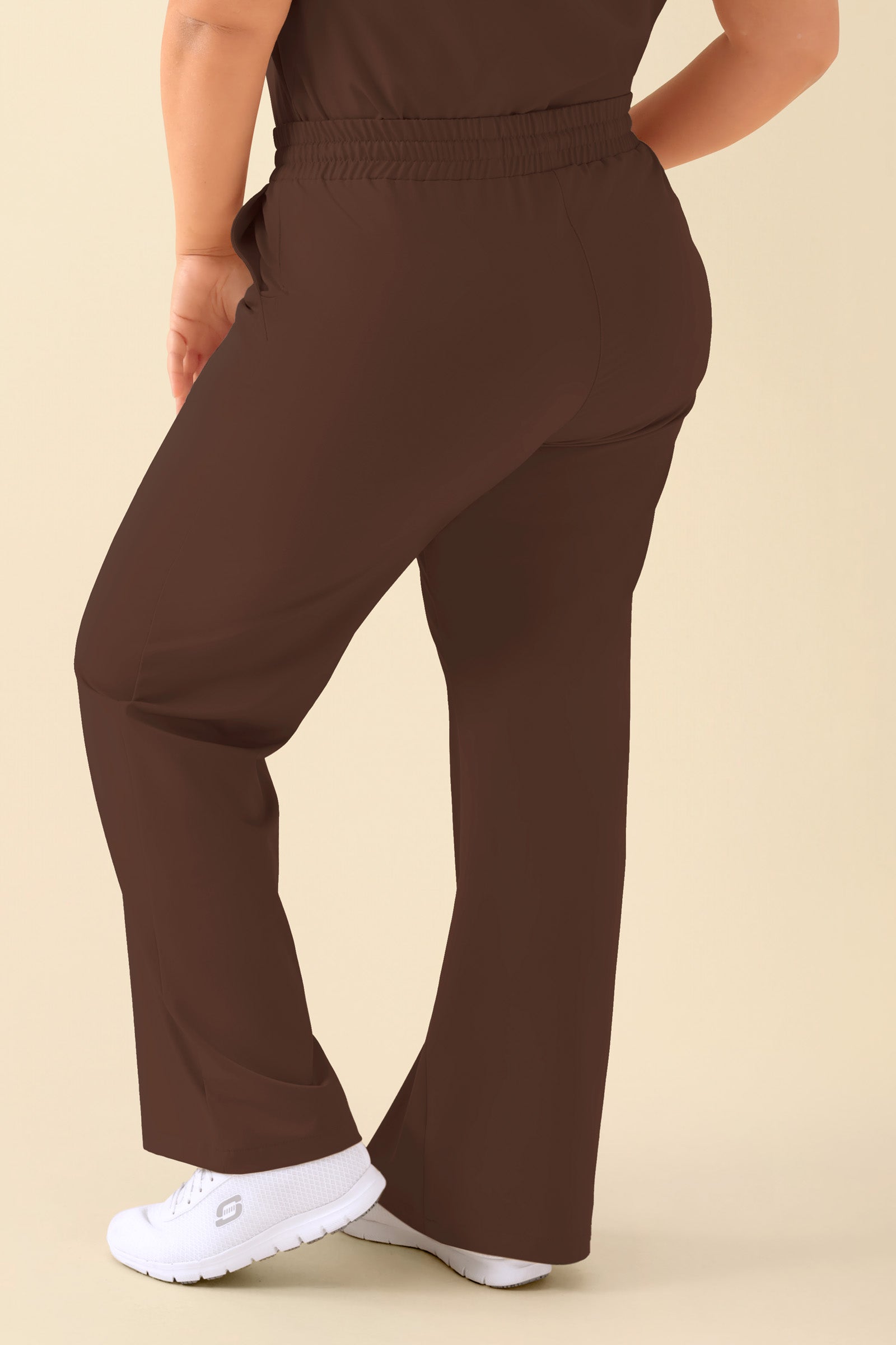 KAERE Pantalon Femme - large jambe coffee, Vue de dos 