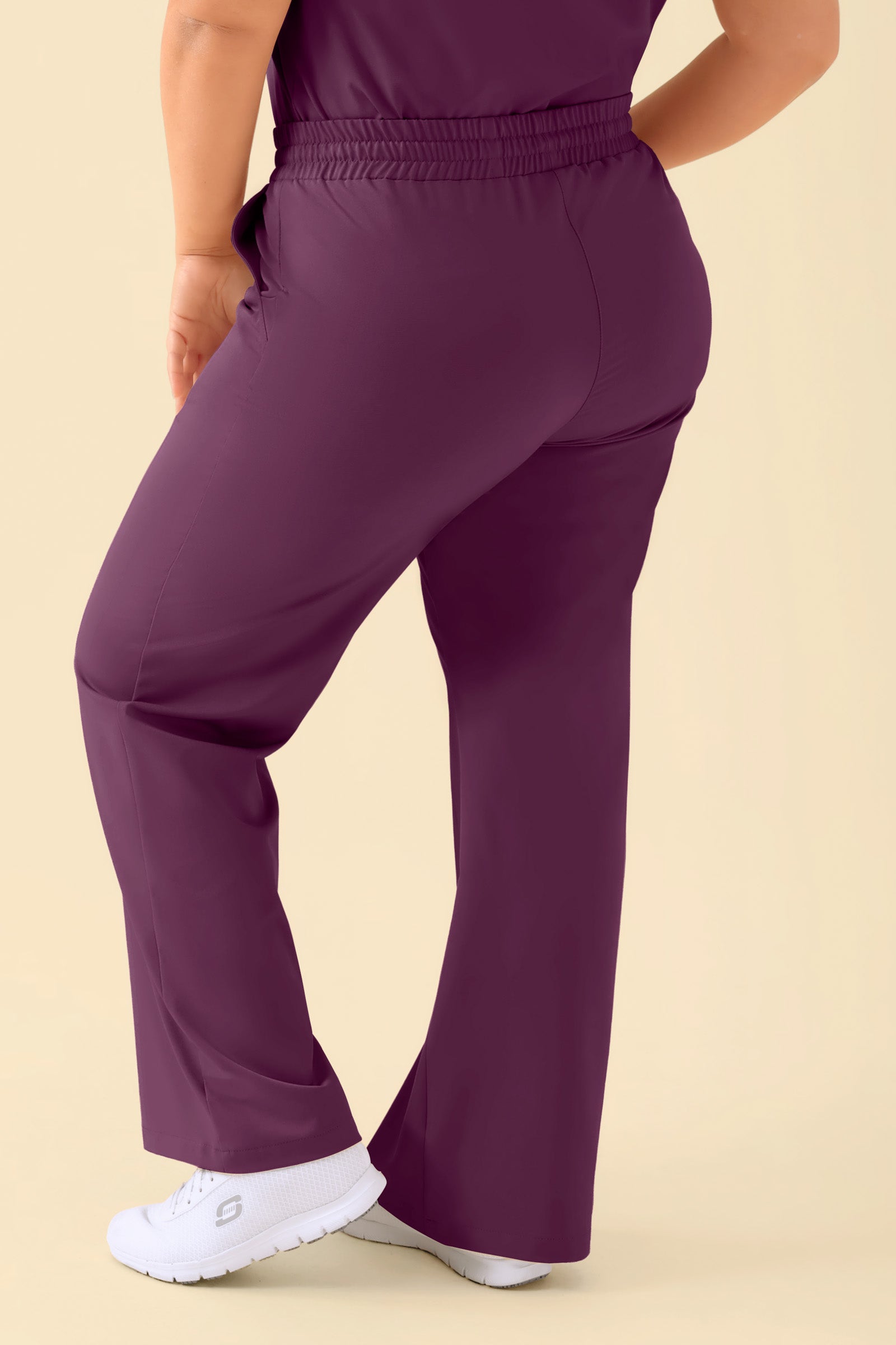 KAERE Pantalon Femme - large jambe prune, Vue de dos 