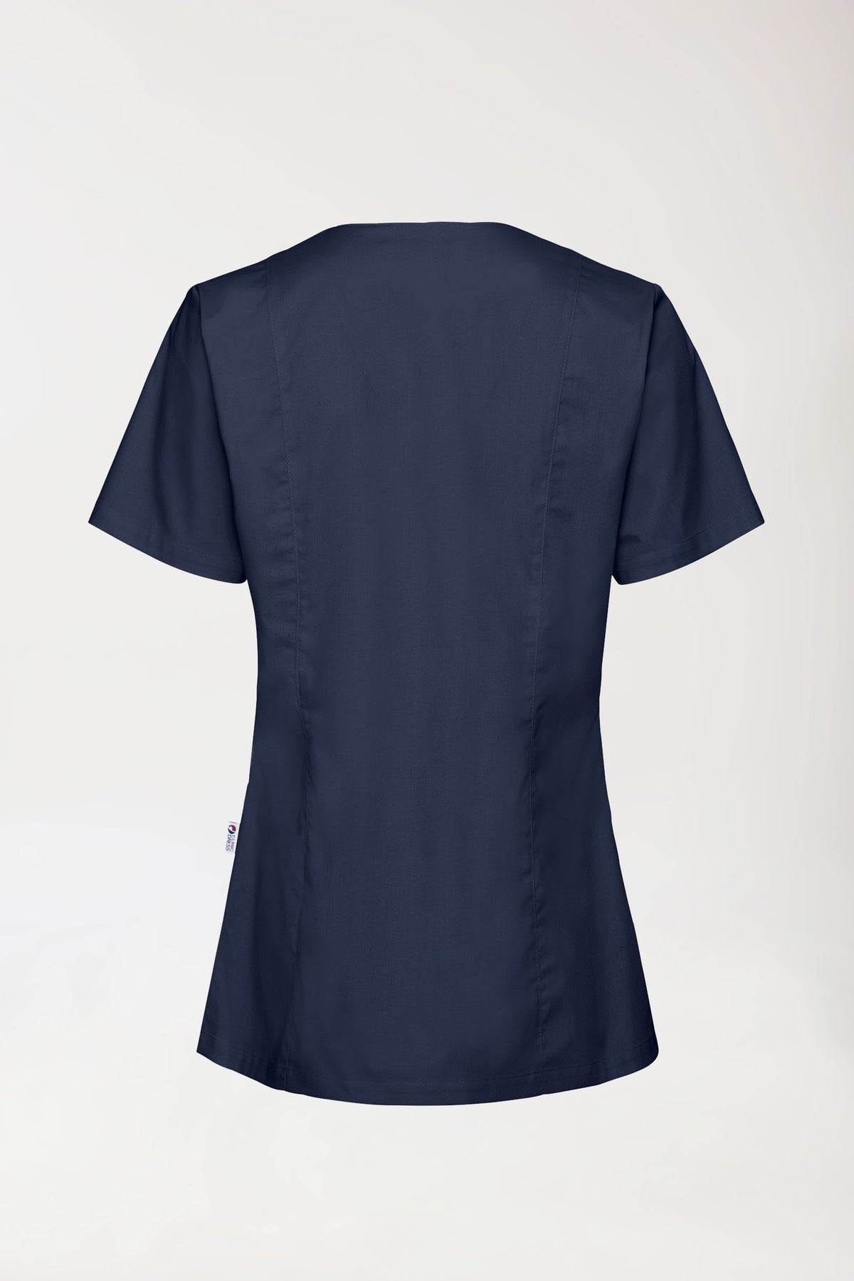 Blouse Stretch Femme - boutonnée bleu navy, Vue de dos 