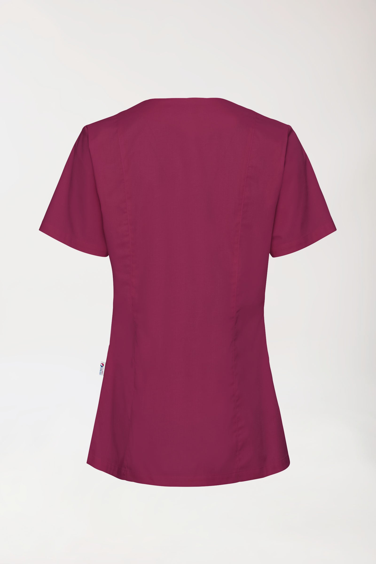 Blouse Stretch Femme - boutonnée bordeaux, Vue de dos 