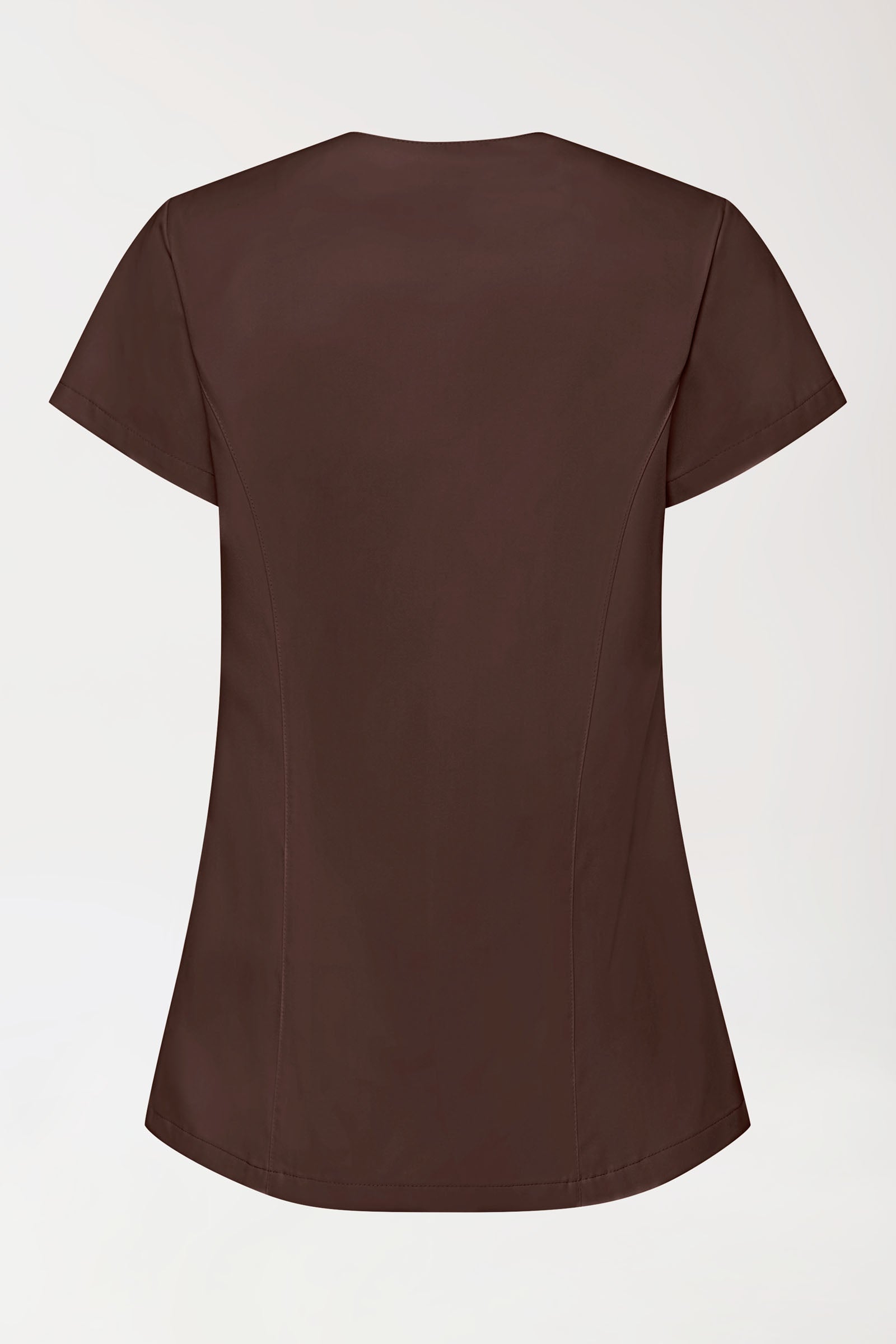 GREEN Blouse Stretch Femme - patte de boutonnage asymétrique coffee, Vue de dos 
